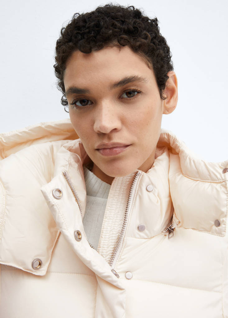 Water-repellent hood puffer coat — Off White