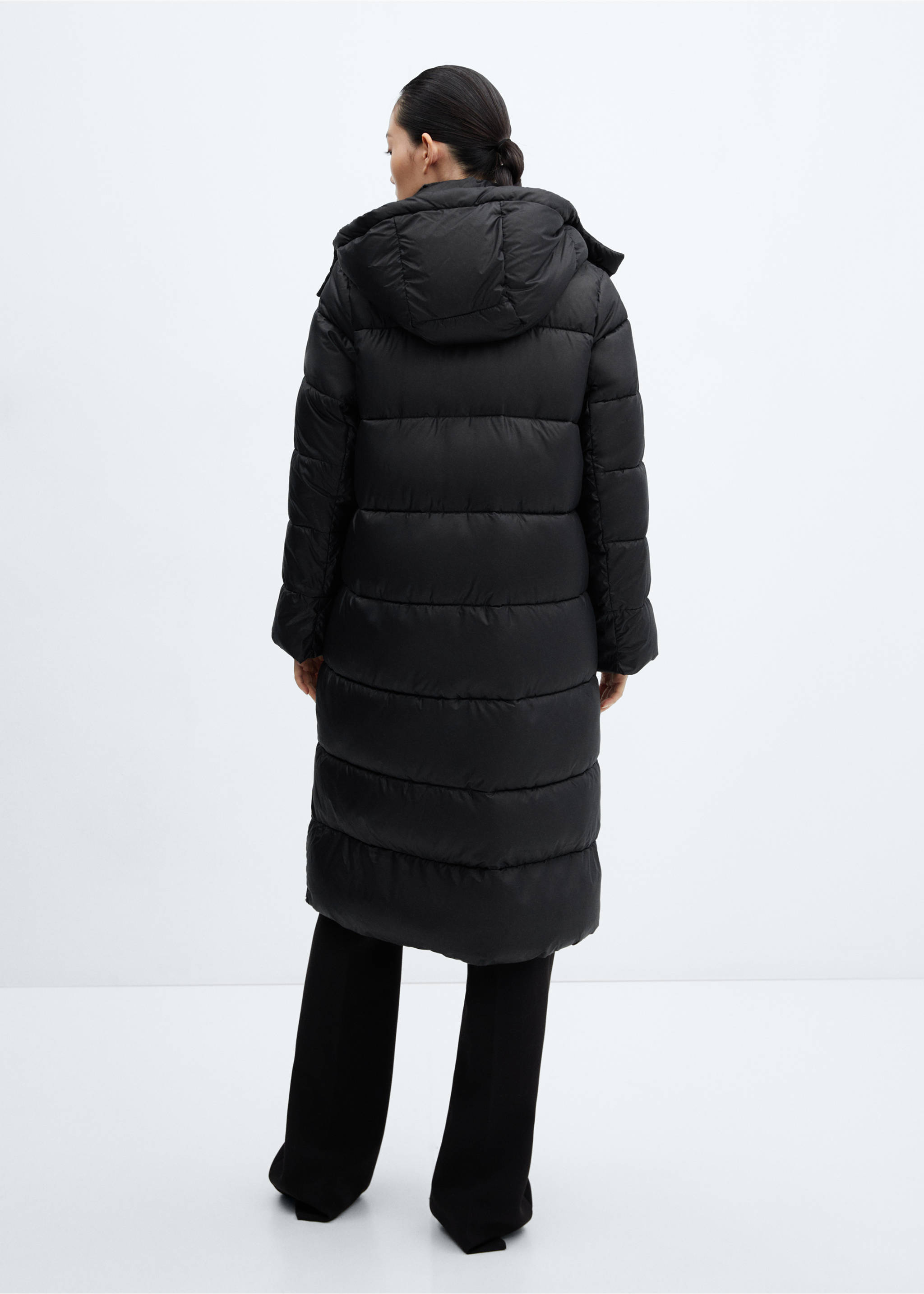 Anorak acolchado impermeable capucha - Reverso del artículo, Negro. Ref: 57069079-00.