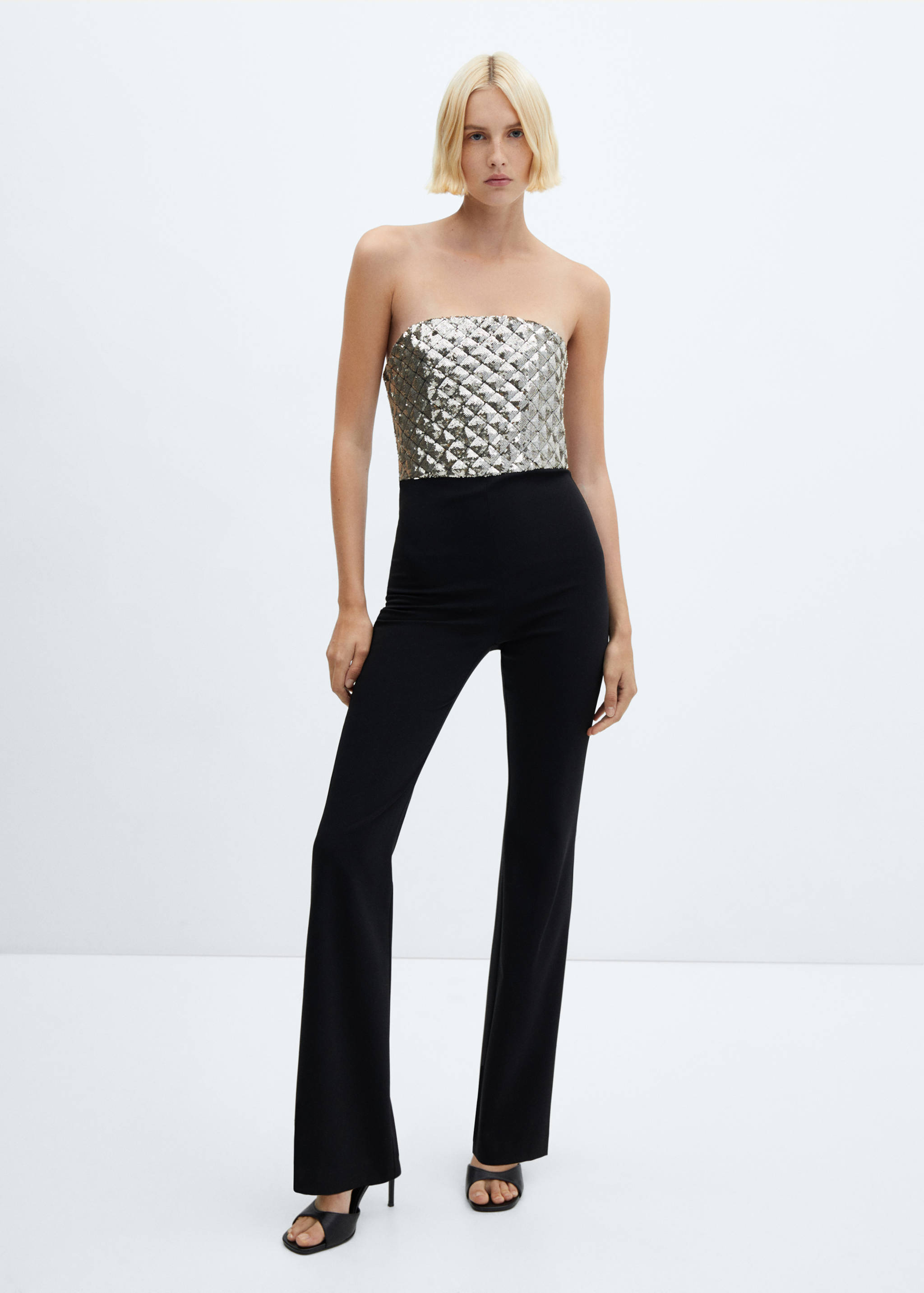 Sequined strapless jumpsuit - General plane