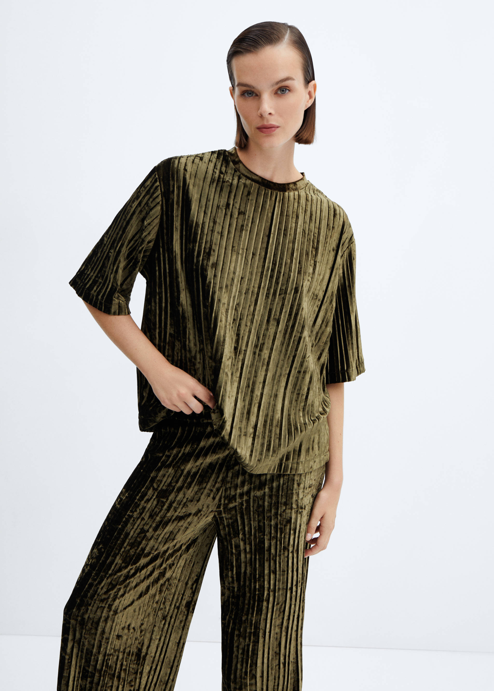 Pantalón plisado terciopelo - Detalle del artículo 1