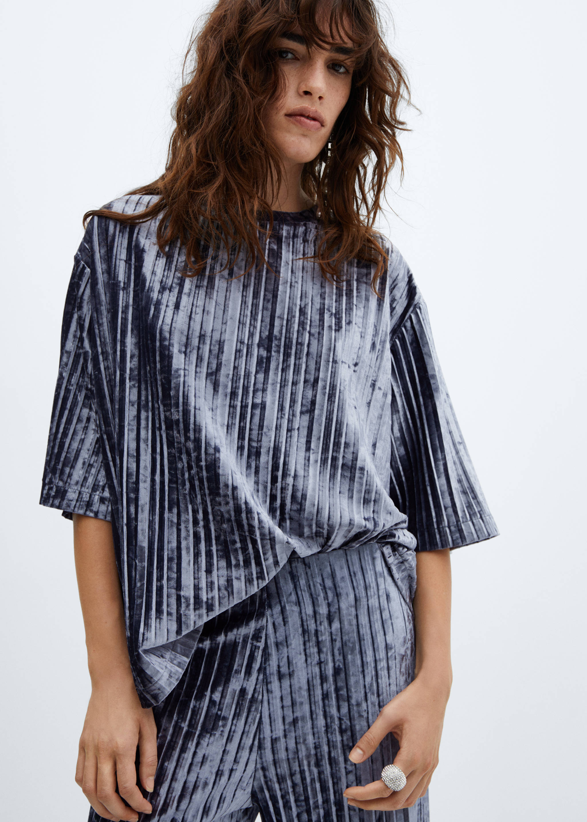 Pantalón plisado terciopelo - Detalle del artículo 1