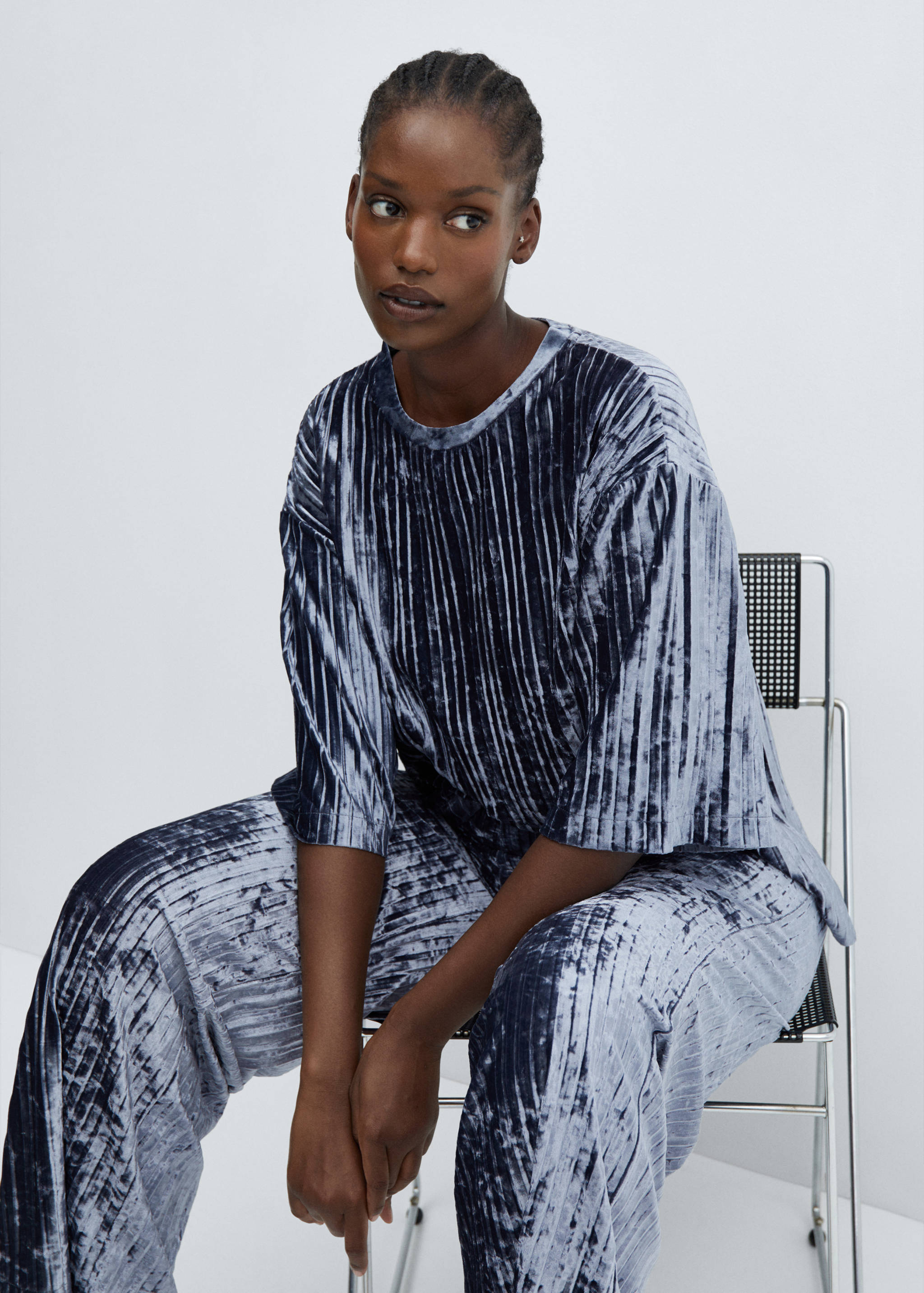 Pantalón plisado terciopelo - Detalle del artículo 4