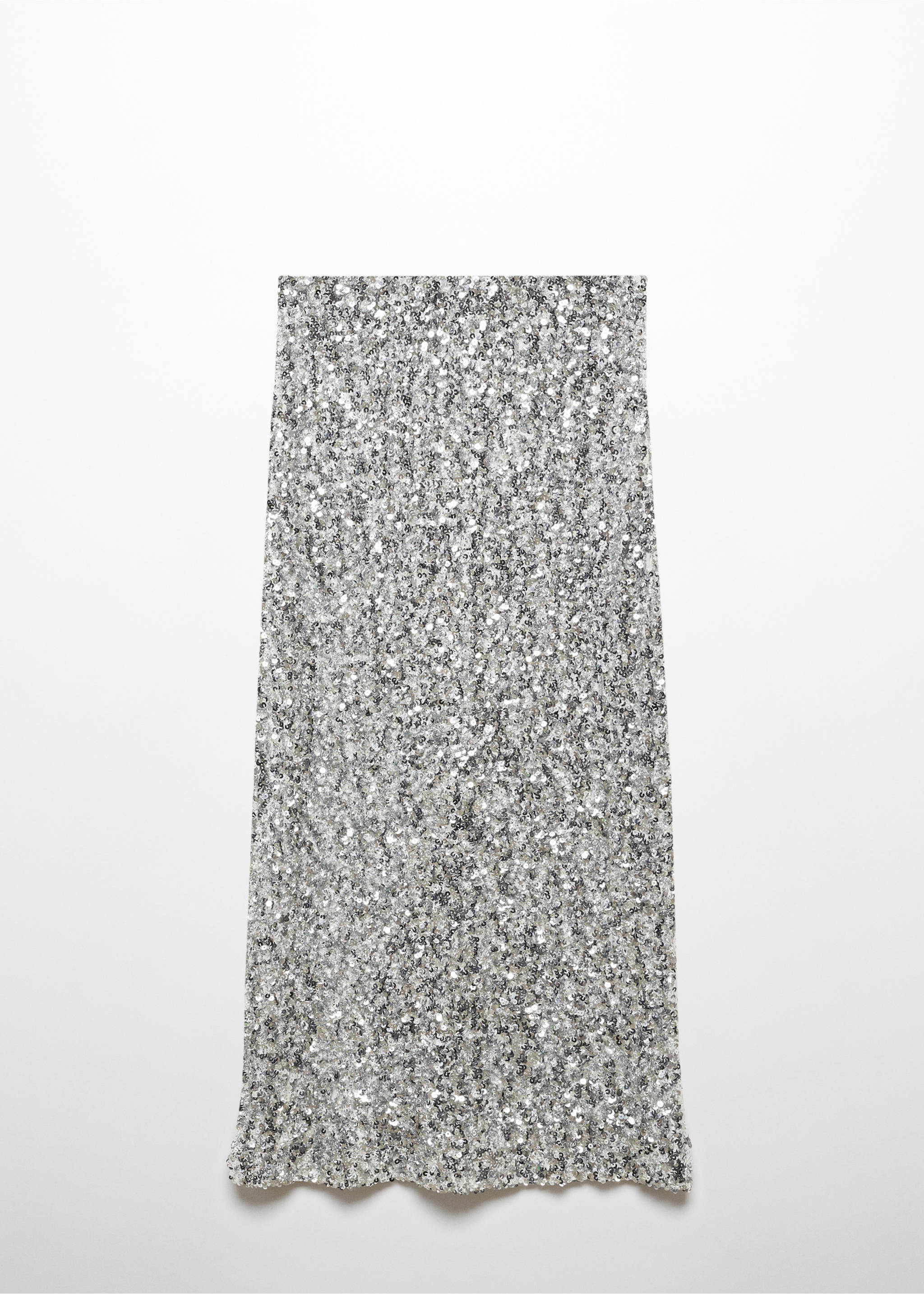 Sequin midi skirt - Article without model, Silver. Ref: 57069104-00.