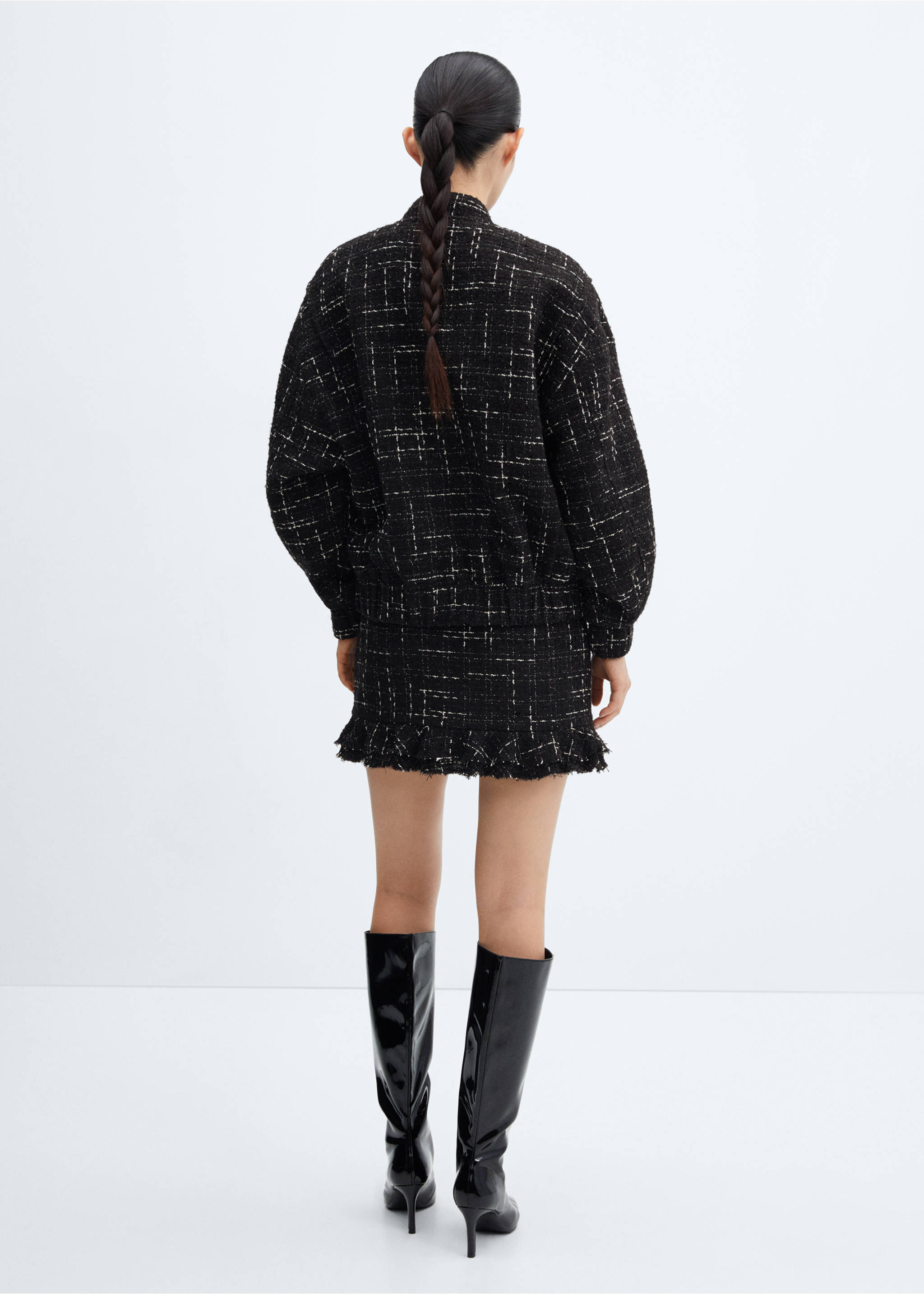 Chaqueta bomber tweed - Reverso del artículo, Negro. Ref: 57069223-00.