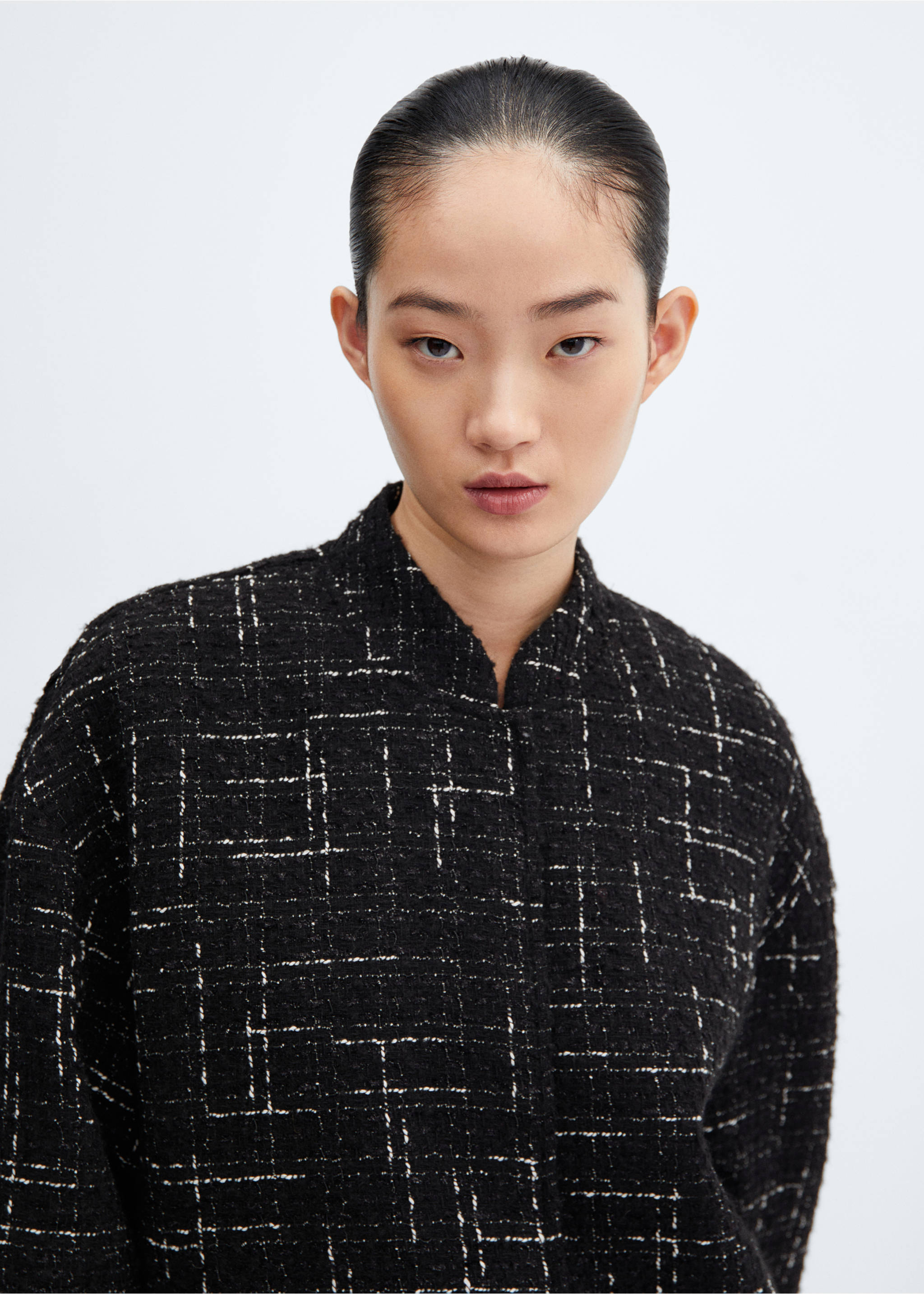 Chaqueta bomber tweed - Detalle del artículo 1, Negro. Ref: 57069223-00.