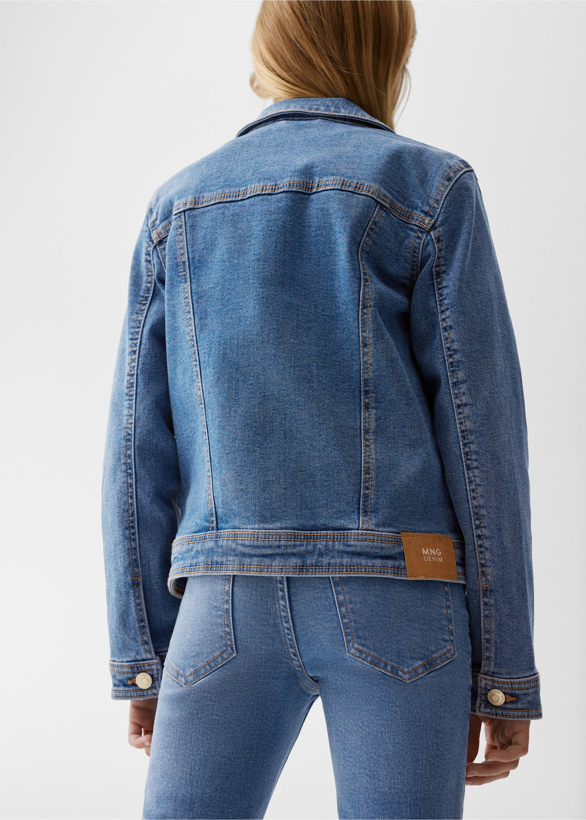 Veste jean poches - Verso de l’article, Bleu moyen. Ref: 57071170-00.
