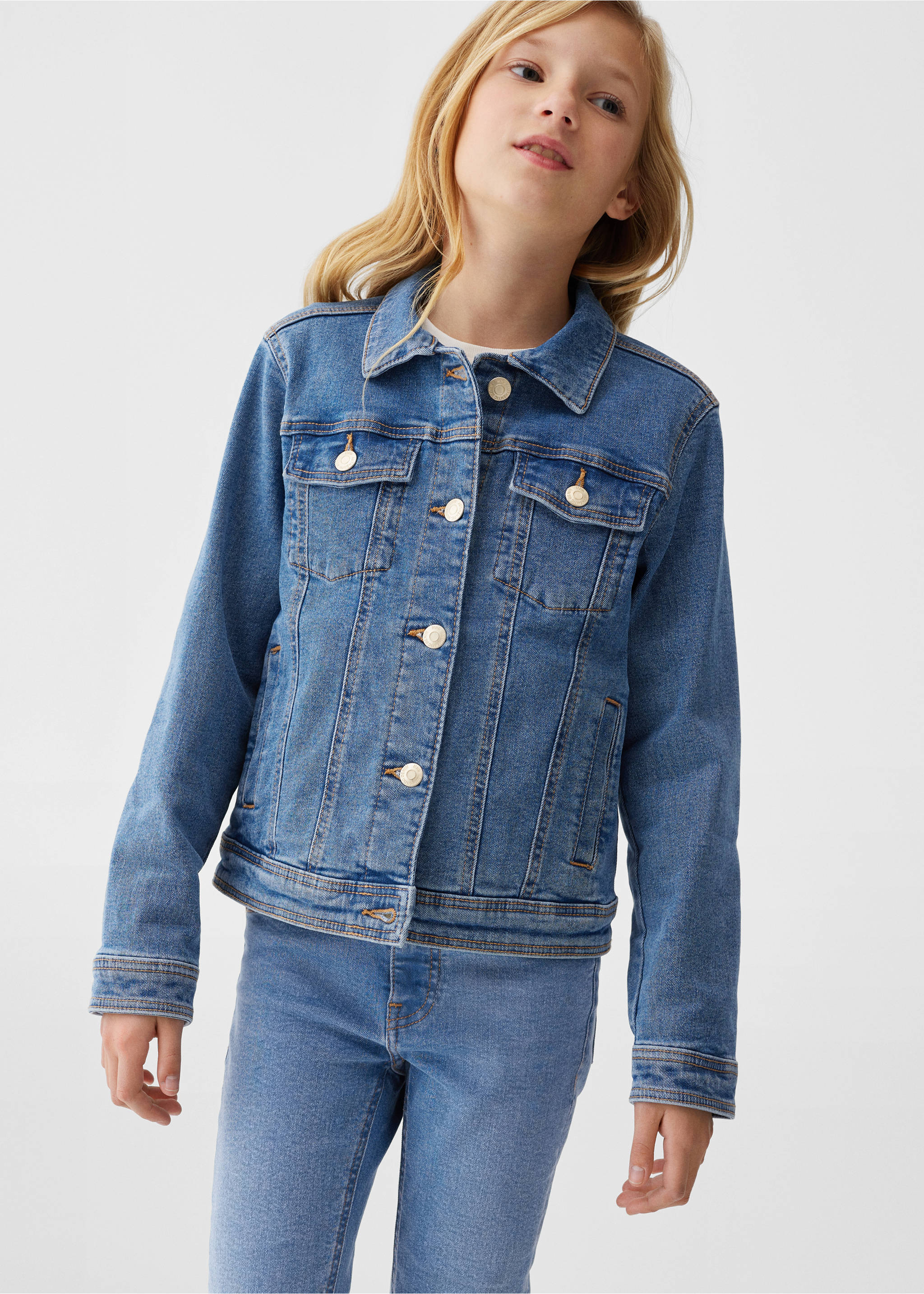 Veste jean poches - Détail de l'article 4, Bleu moyen. Ref: 57071170-00.