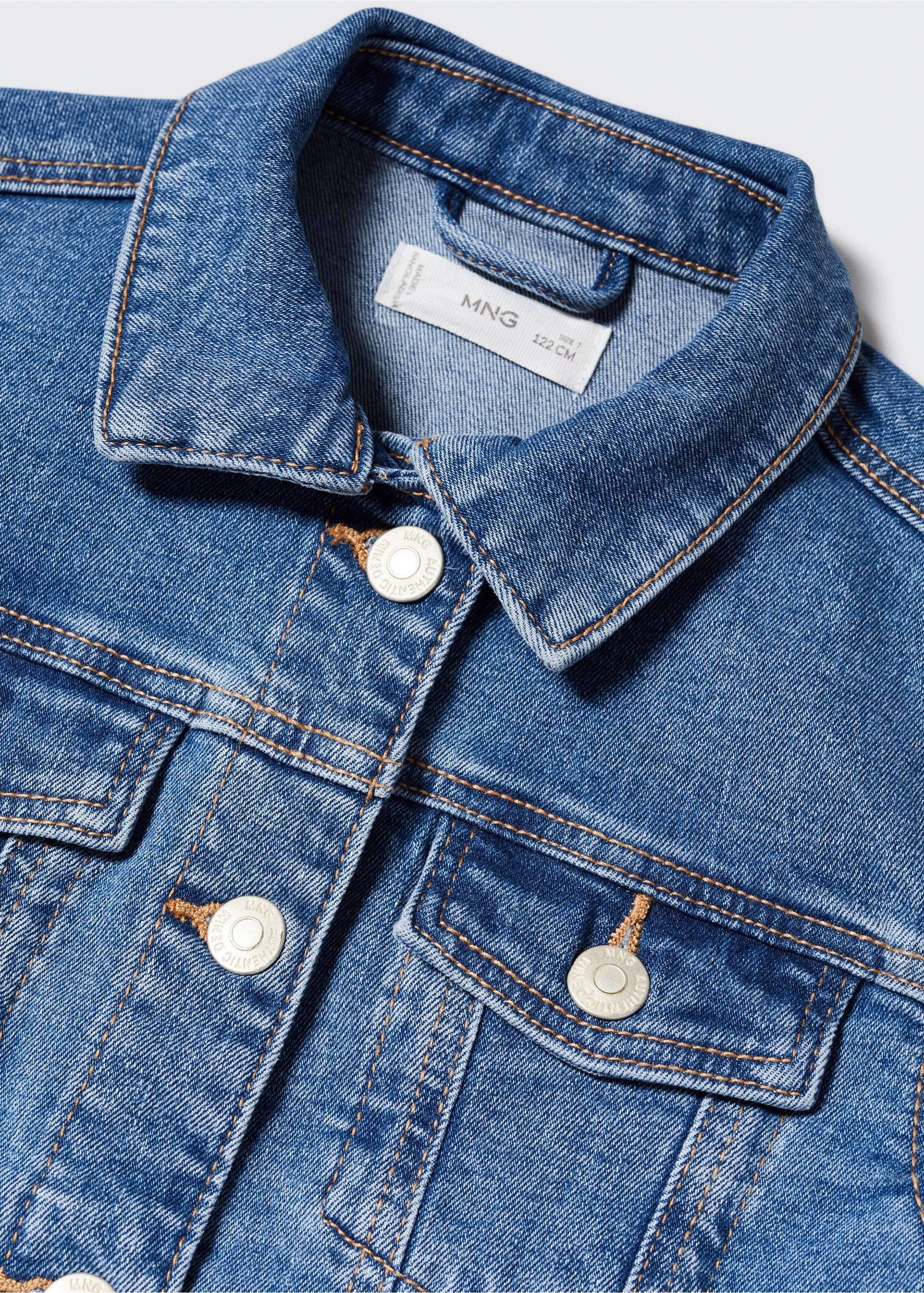 Veste jean poches - Détail de l'article 8, Bleu moyen. Ref: 57071170-00.