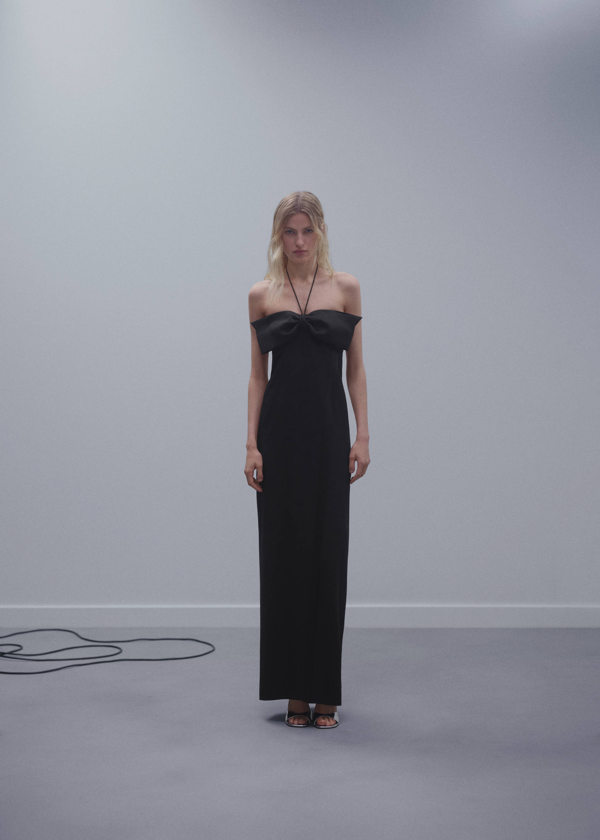 Robe cache-cœur col nœud - Plan général