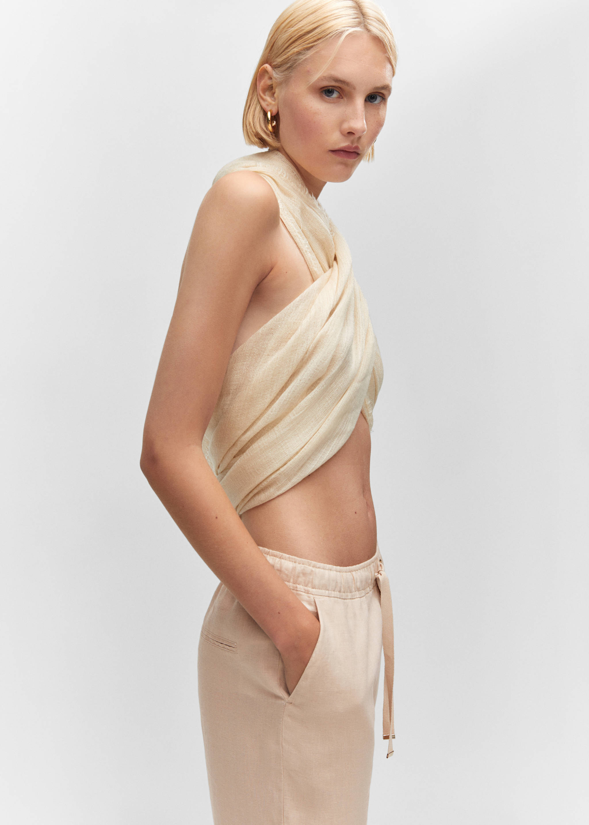 100% linen trousers - Details of the article 4