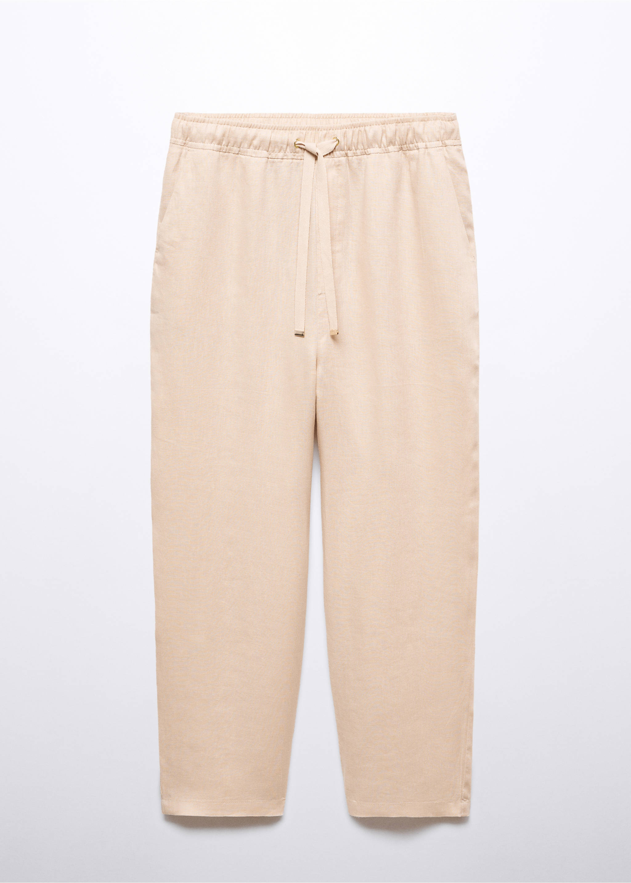 100% linen trousers - Article without model, Light/Pastel Grey. Ref: 57071177-00.