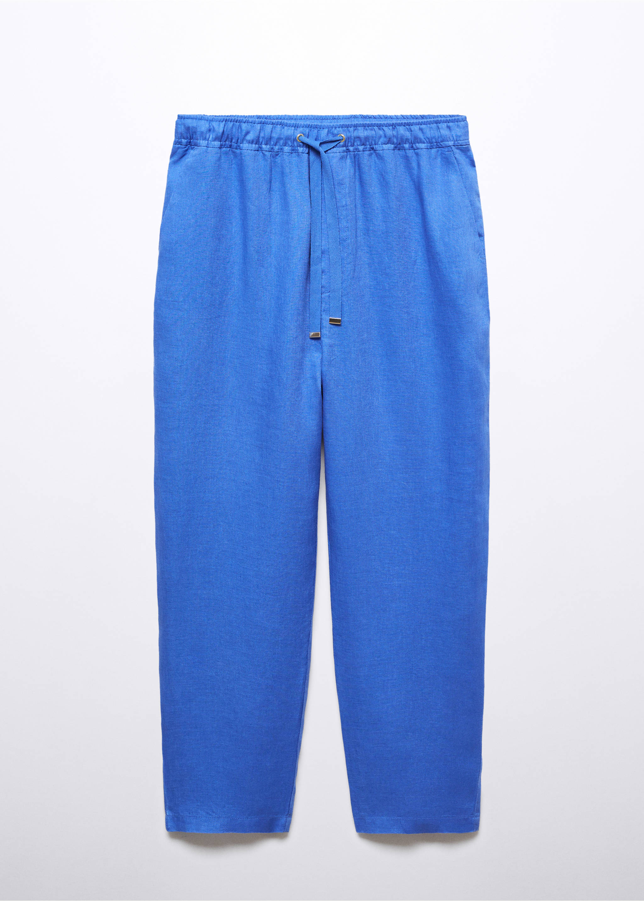 100% linen trousers - Article without model, Blue. Ref: 57071177-00.