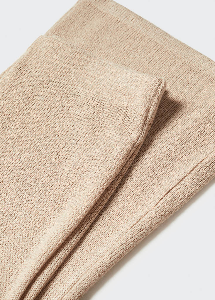 Flared knitted trousers — Sand