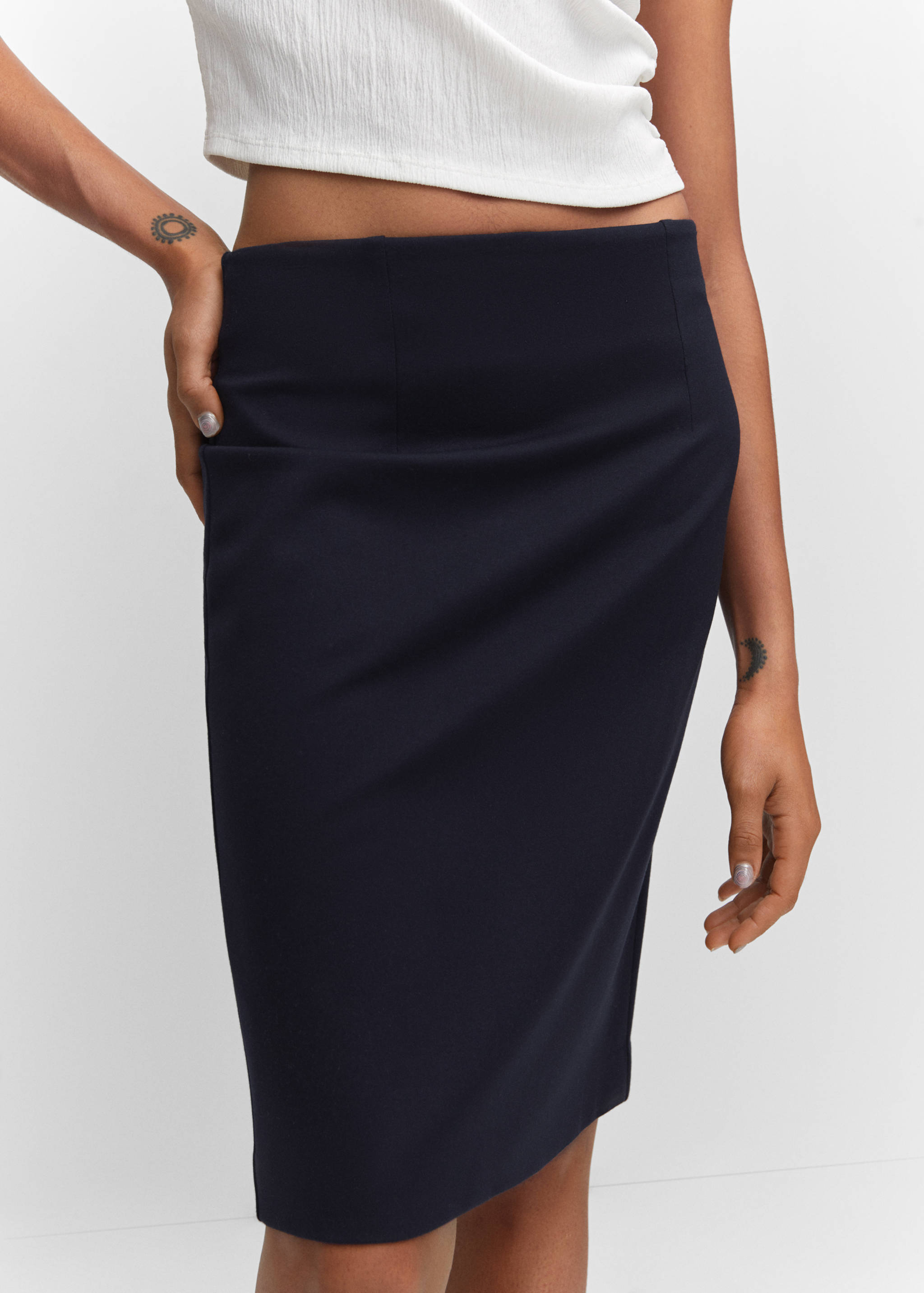 Jupe crayon fendue maille point de Rome - Détail de l'article 6