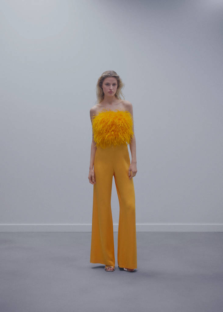 Satin palazzo trousers — Orange