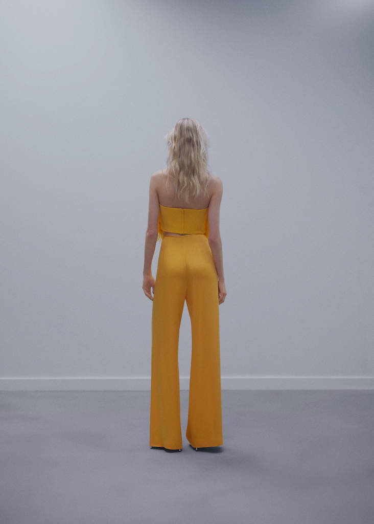 Satin palazzo trousers — Orange