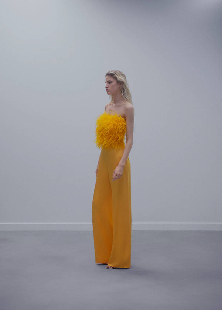Satin palazzo trousers — Orange