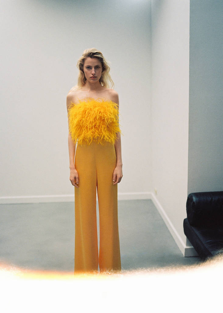 Satin palazzo trousers — Orange