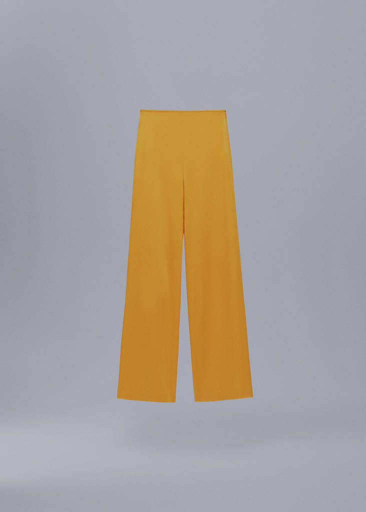 Satin palazzo trousers — Orange