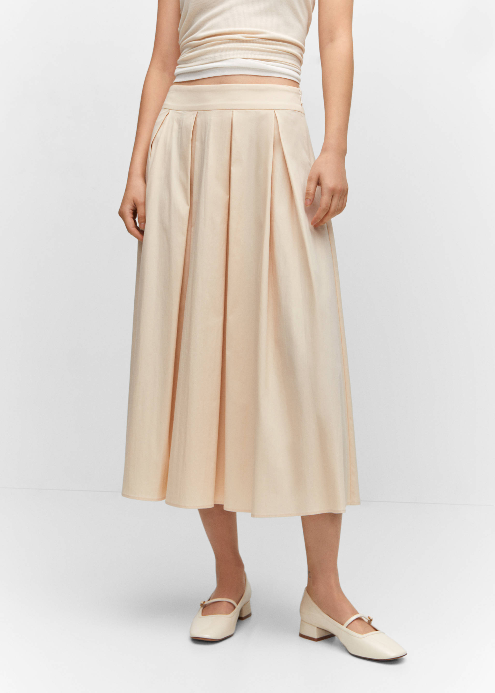 Pleated midi skirt - Medium plane
