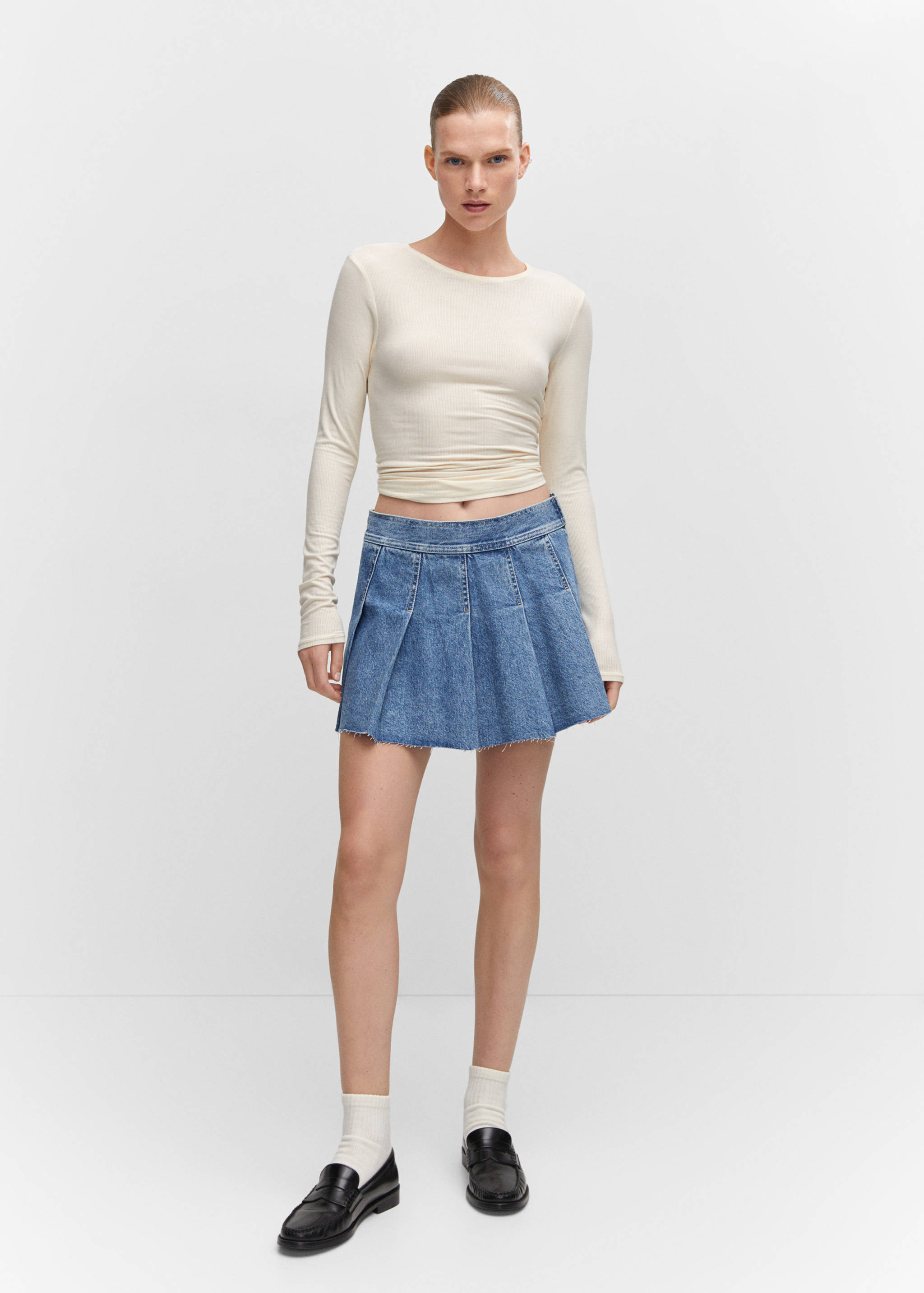 Denim mini-skirt - General plane