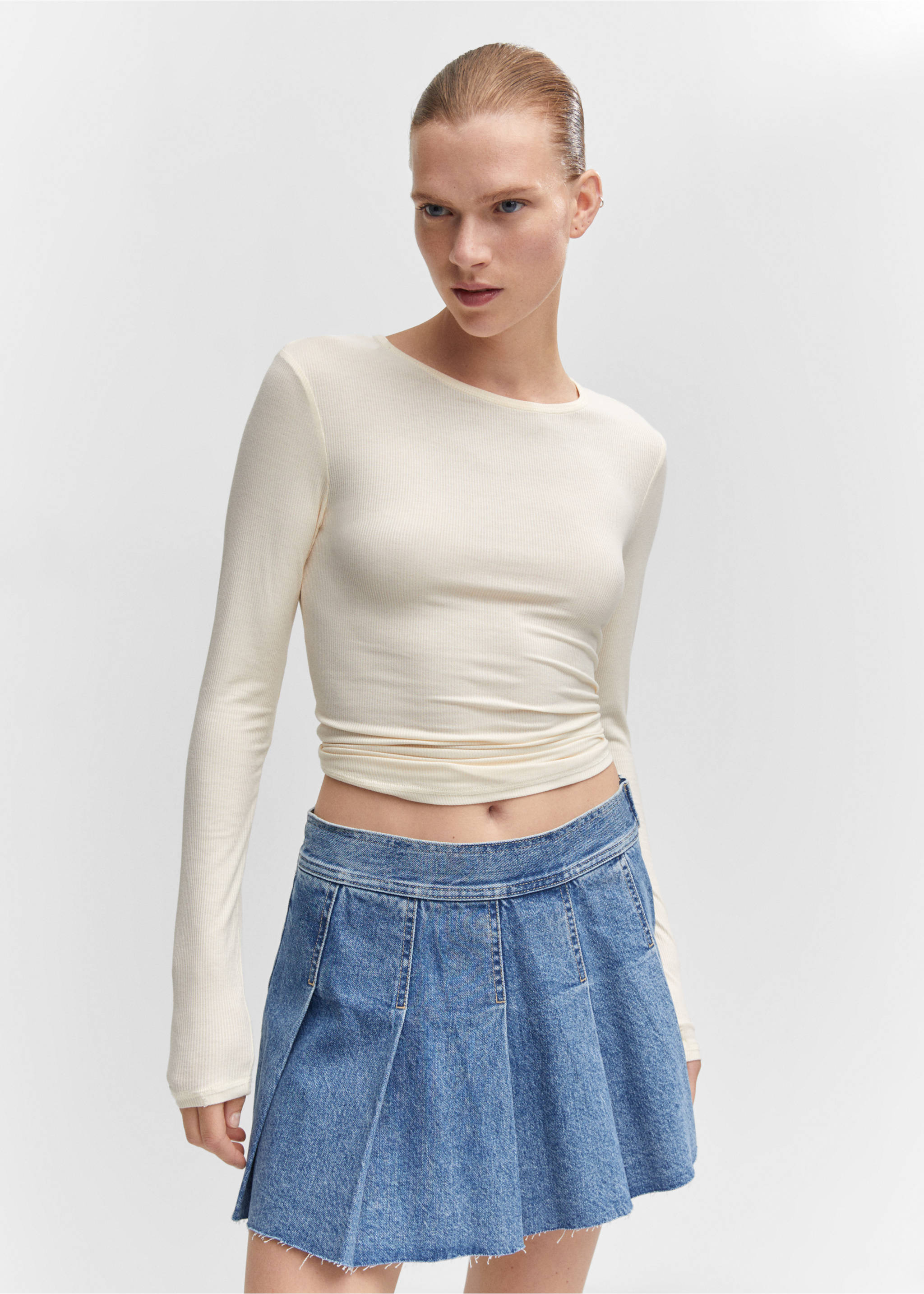 Denim mini-skirt - Medium plane, Medium Blue. Ref: 57073808-00.