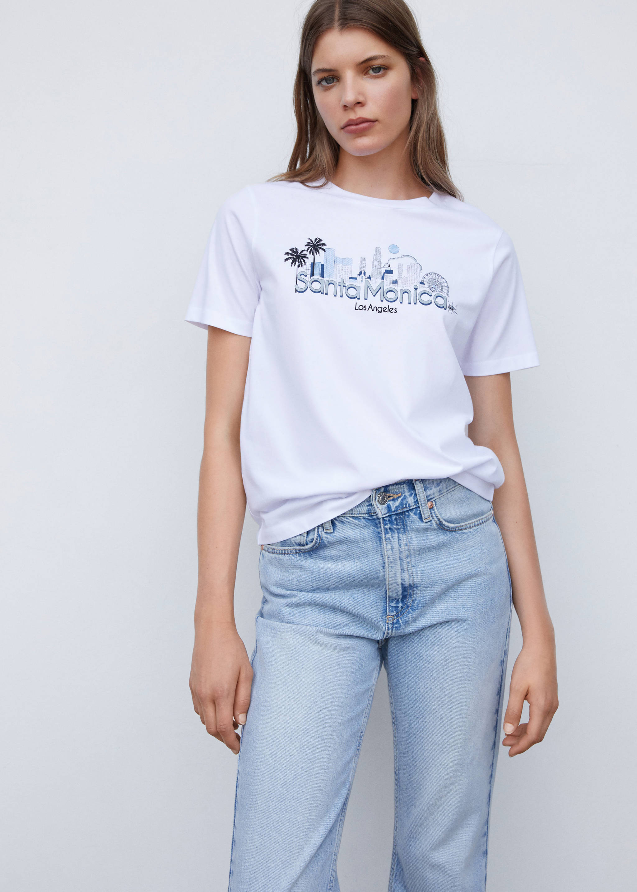 T-shirt coton imprimé - Plan moyen