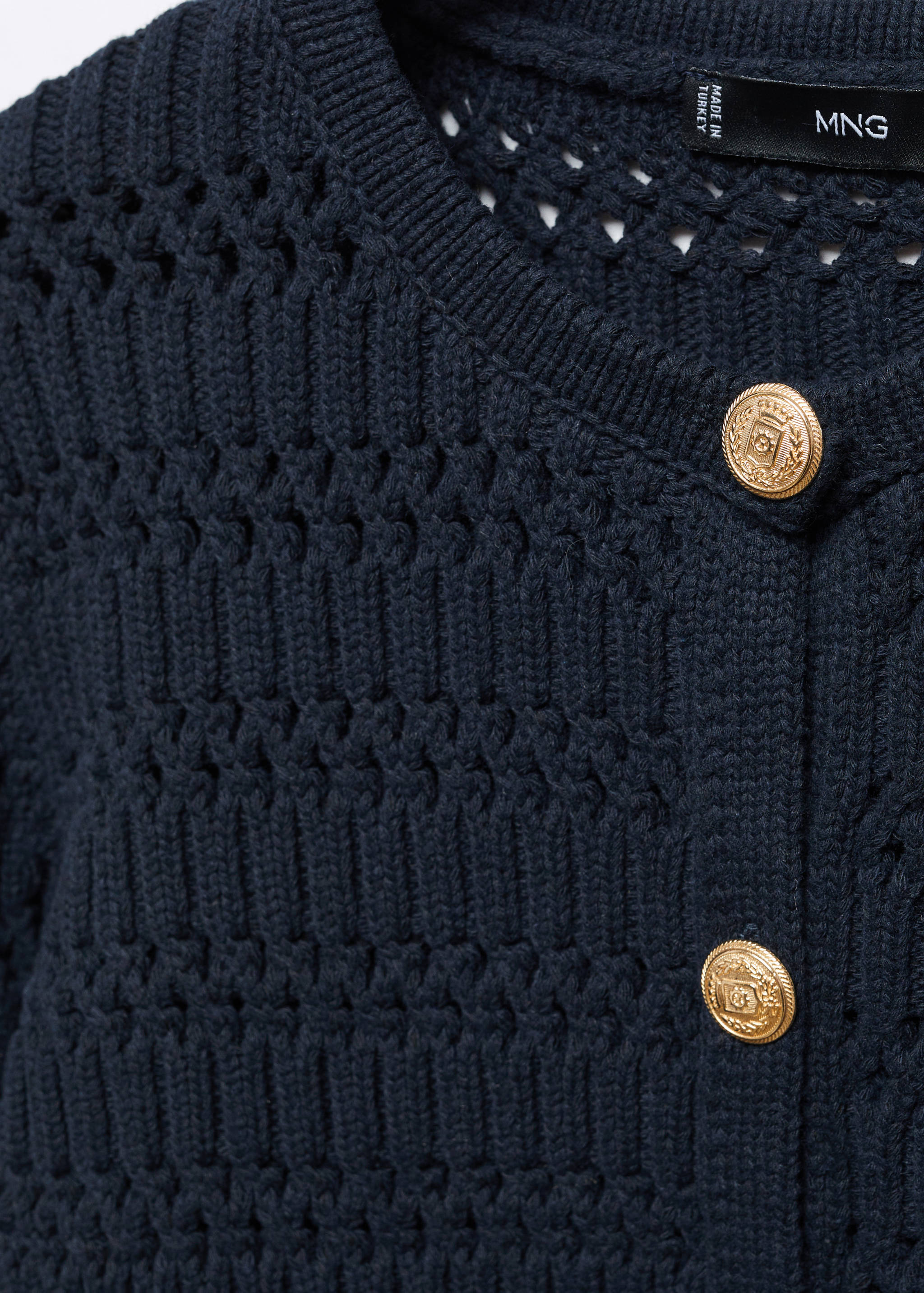 Knitted cardigan with jewel button - Details of the article 8