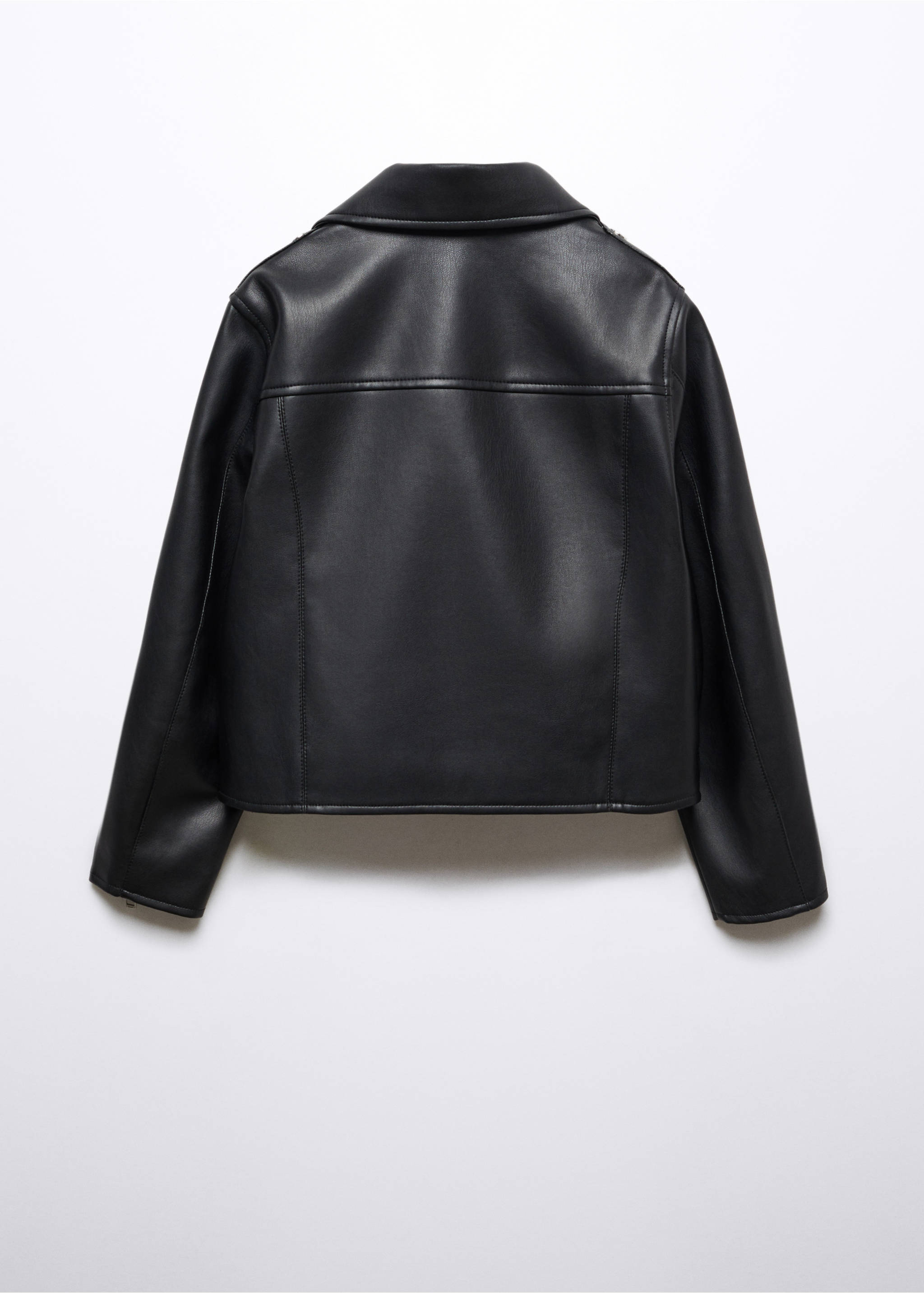 Veste simili-cuir - Verso de l’article, Noir. Ref: 57074013-00.
