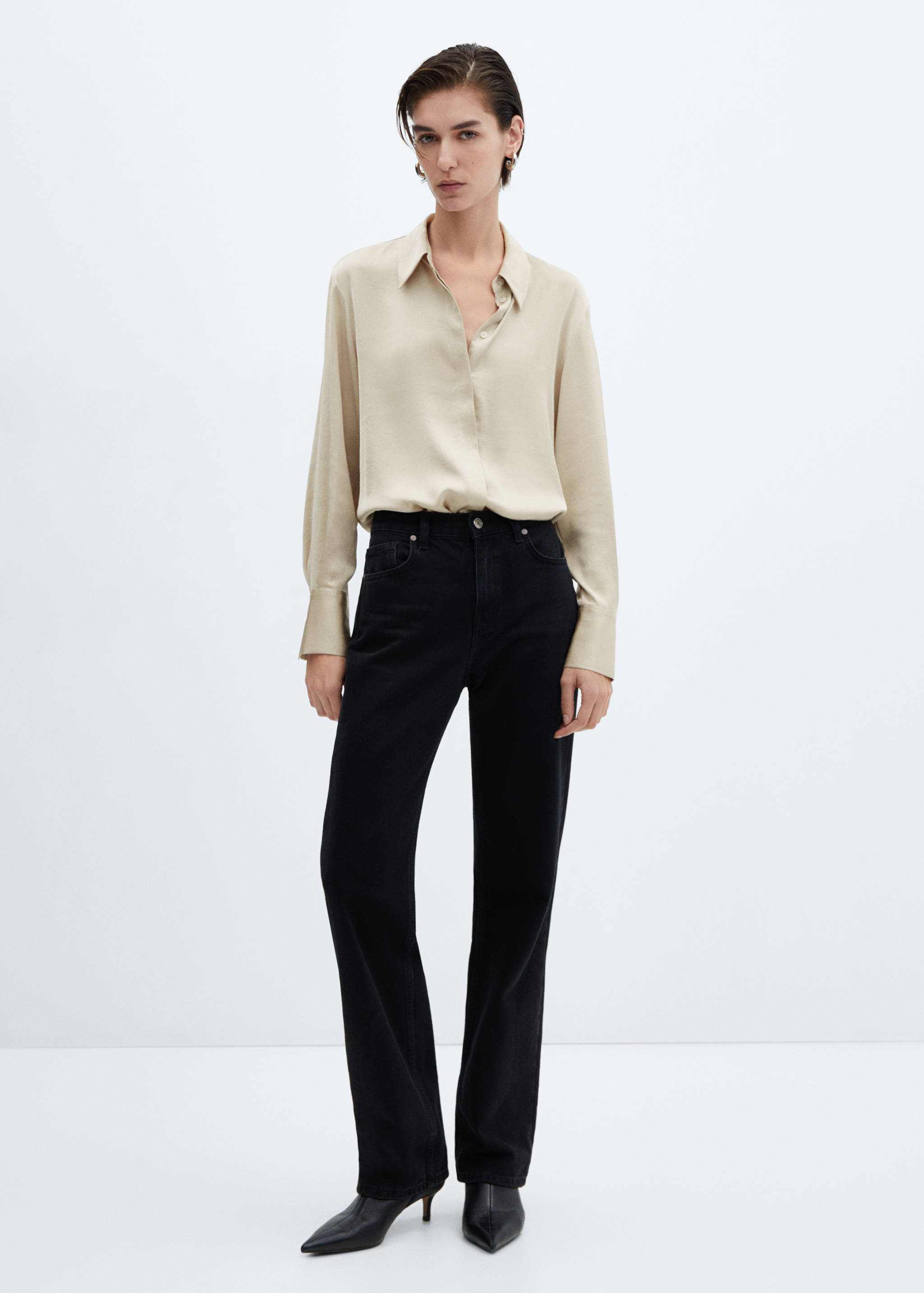 Satin finish flowy shirt - General plane