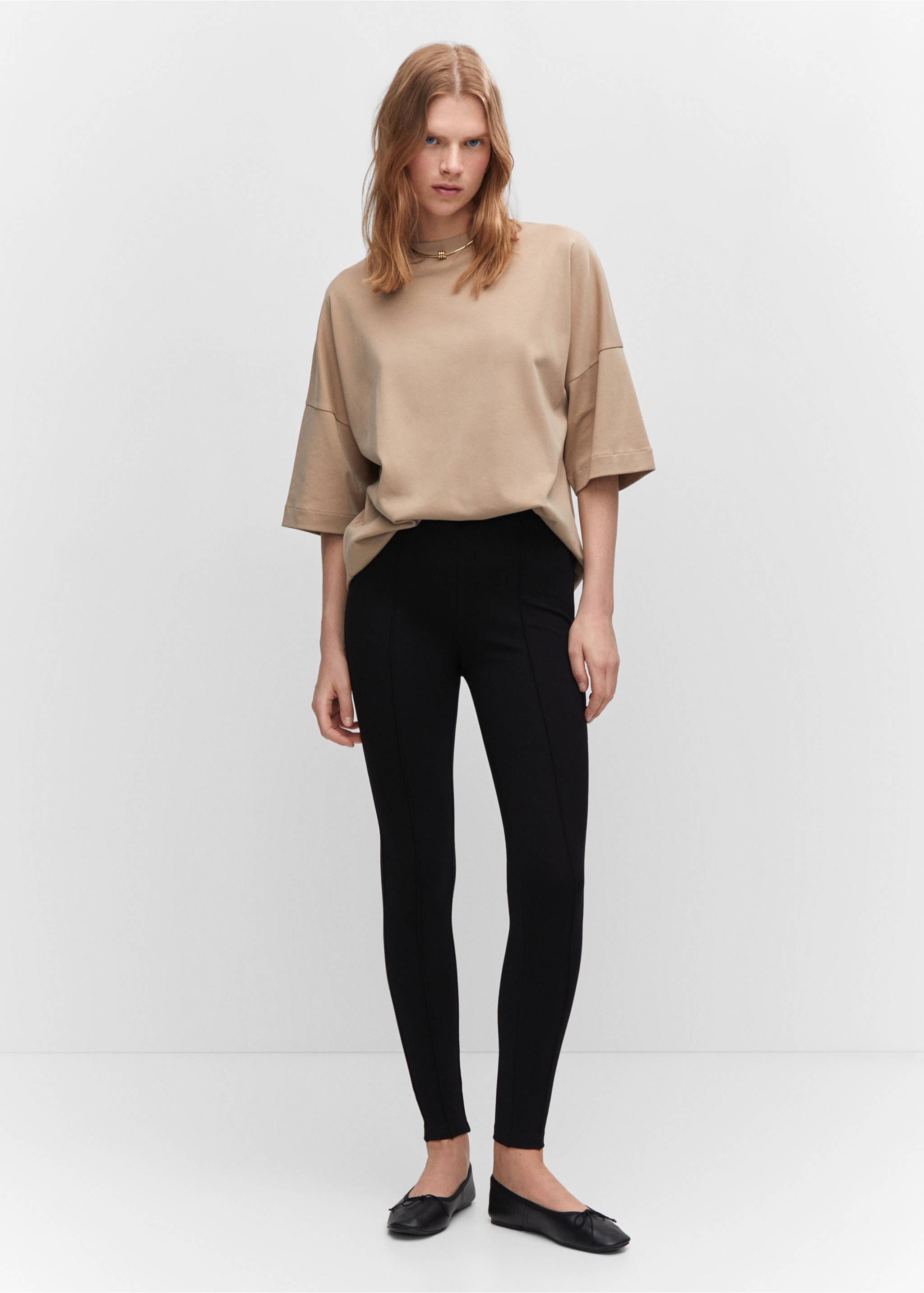 Legging skinny pinces - Plan général, Noir. Ref: 57074388-00.