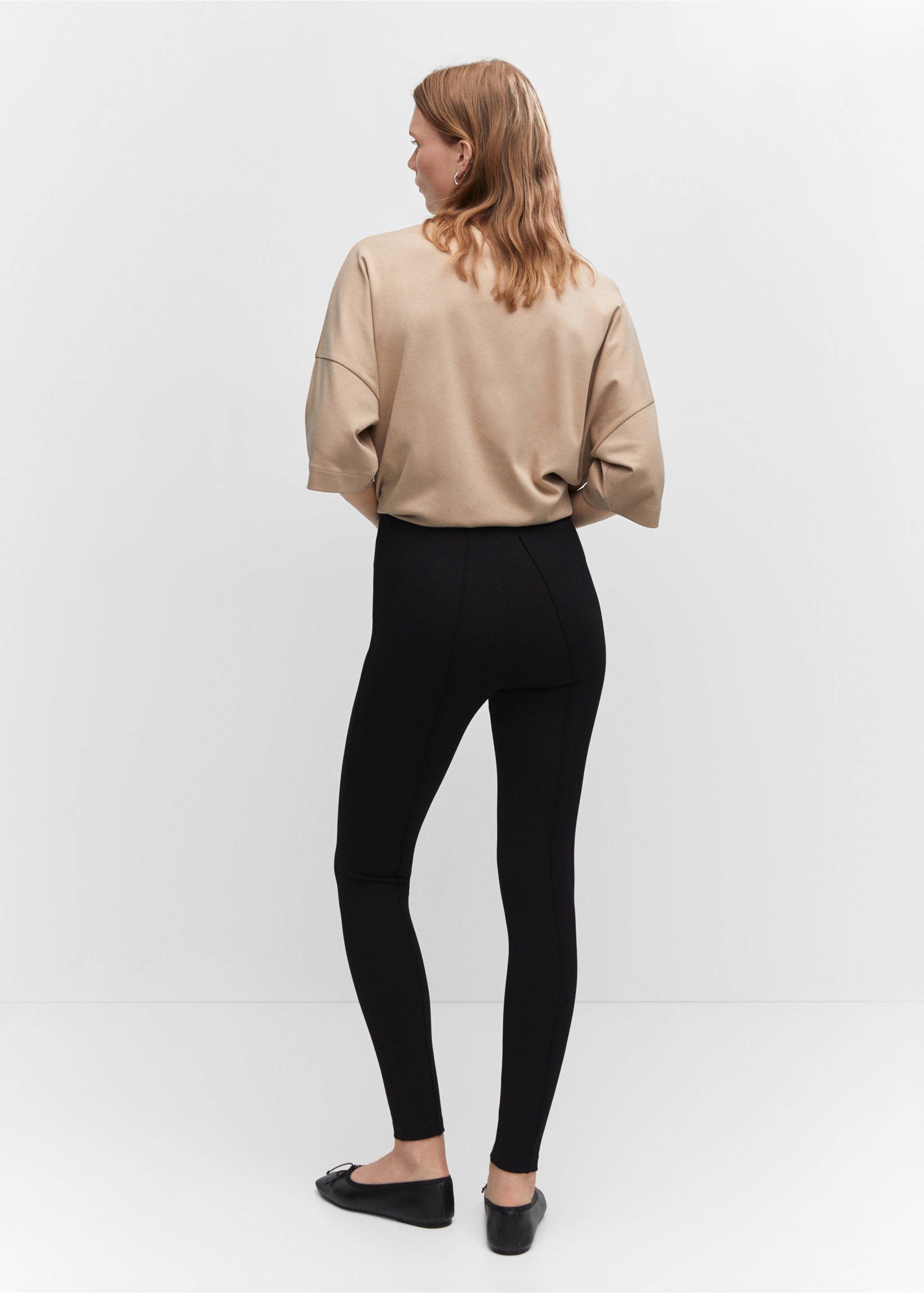 Legging skinny pinces - Verso de l’article, Noir. Ref: 57074388-00.