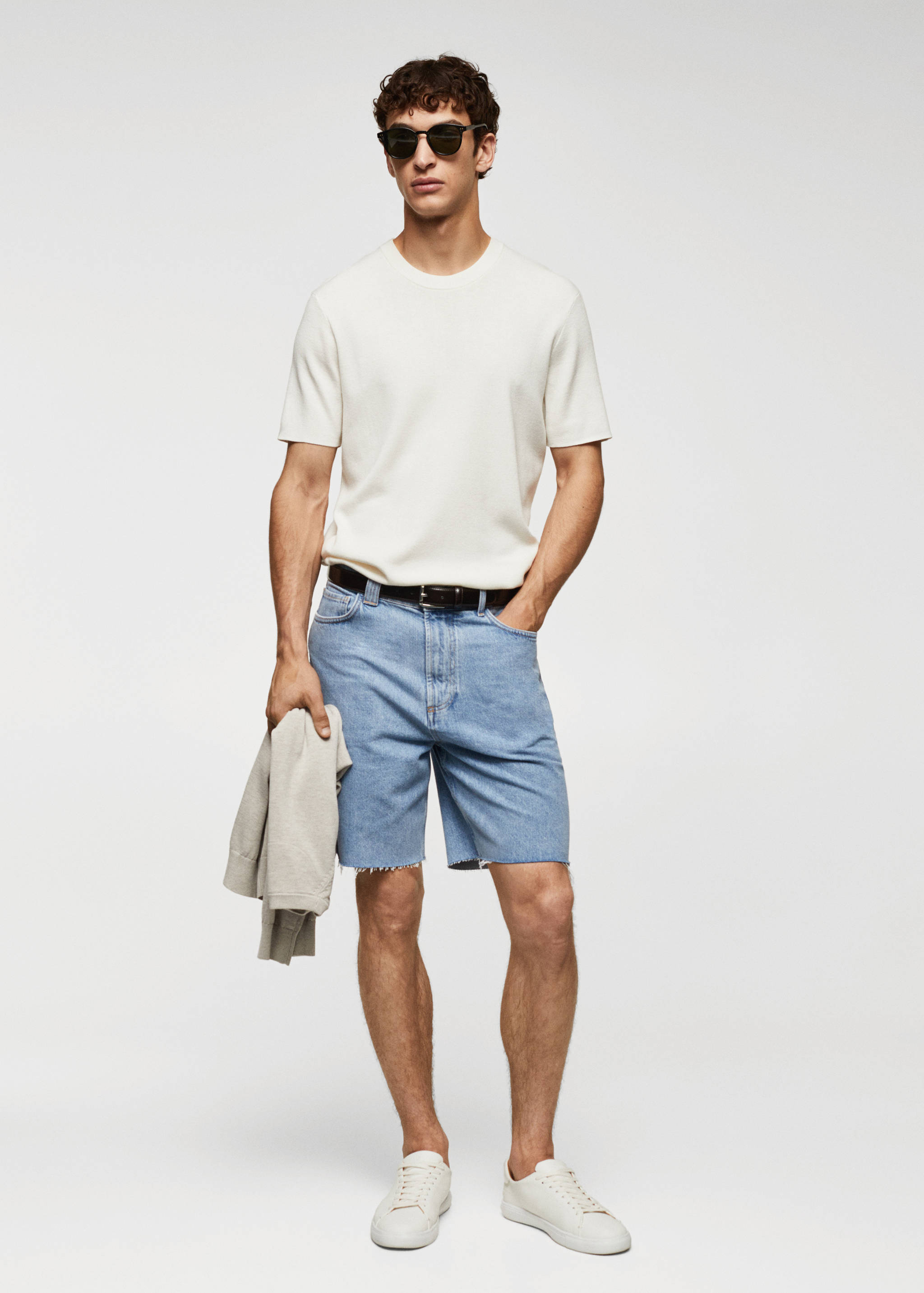 Regular-fit denim shorts - General plane