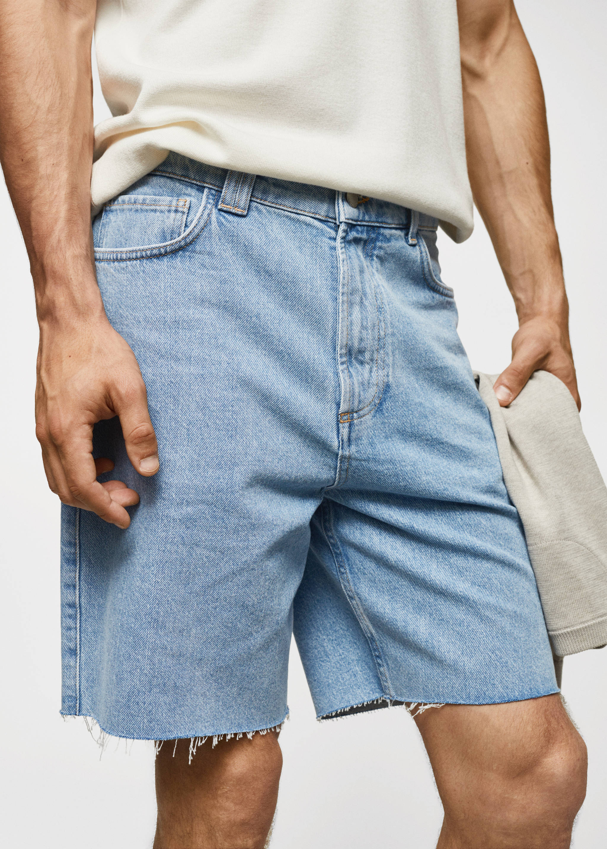 Regular-fit denim shorts - Details of the article 1