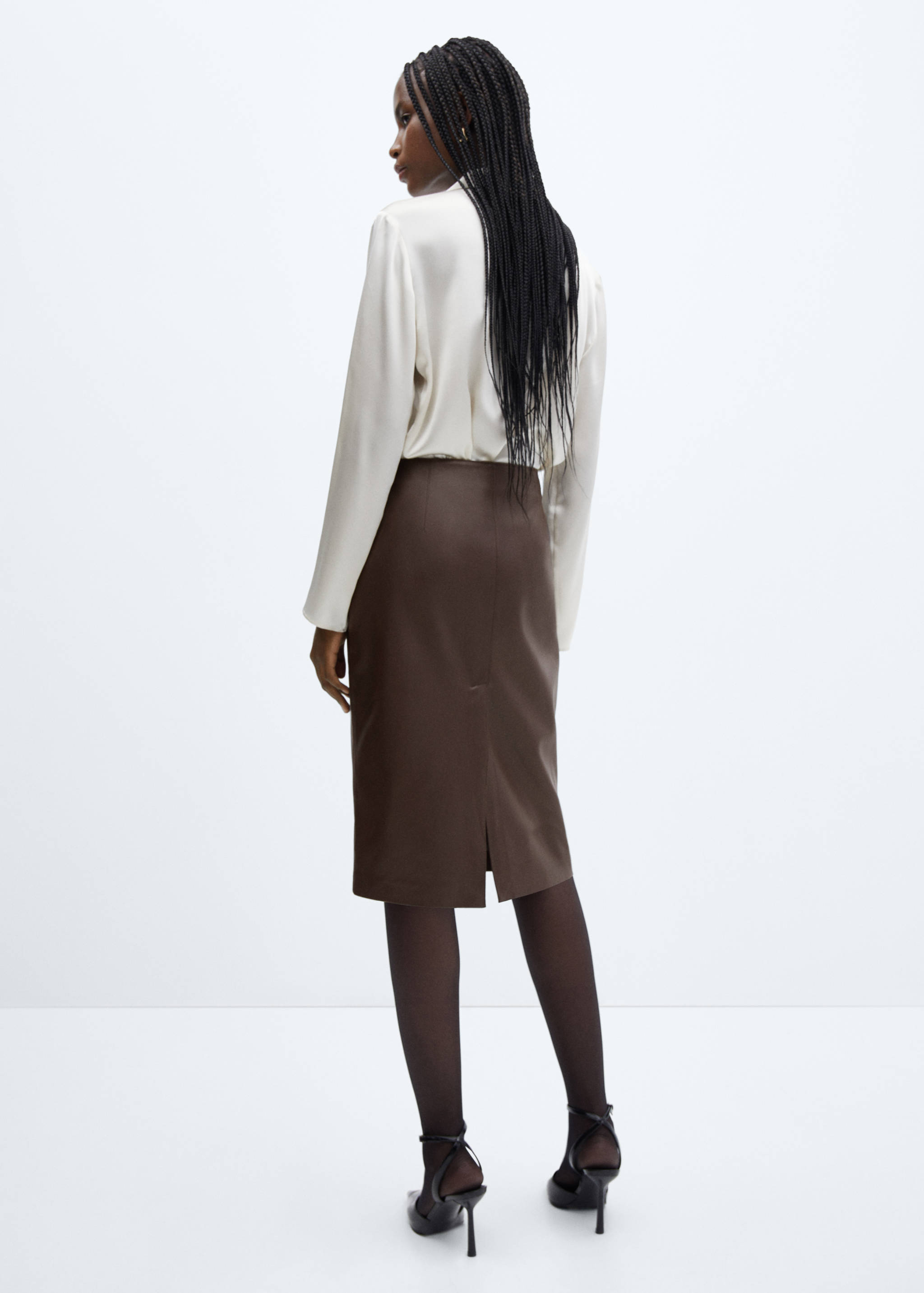 Leather-effect pencil skirt - Reverse of the article
