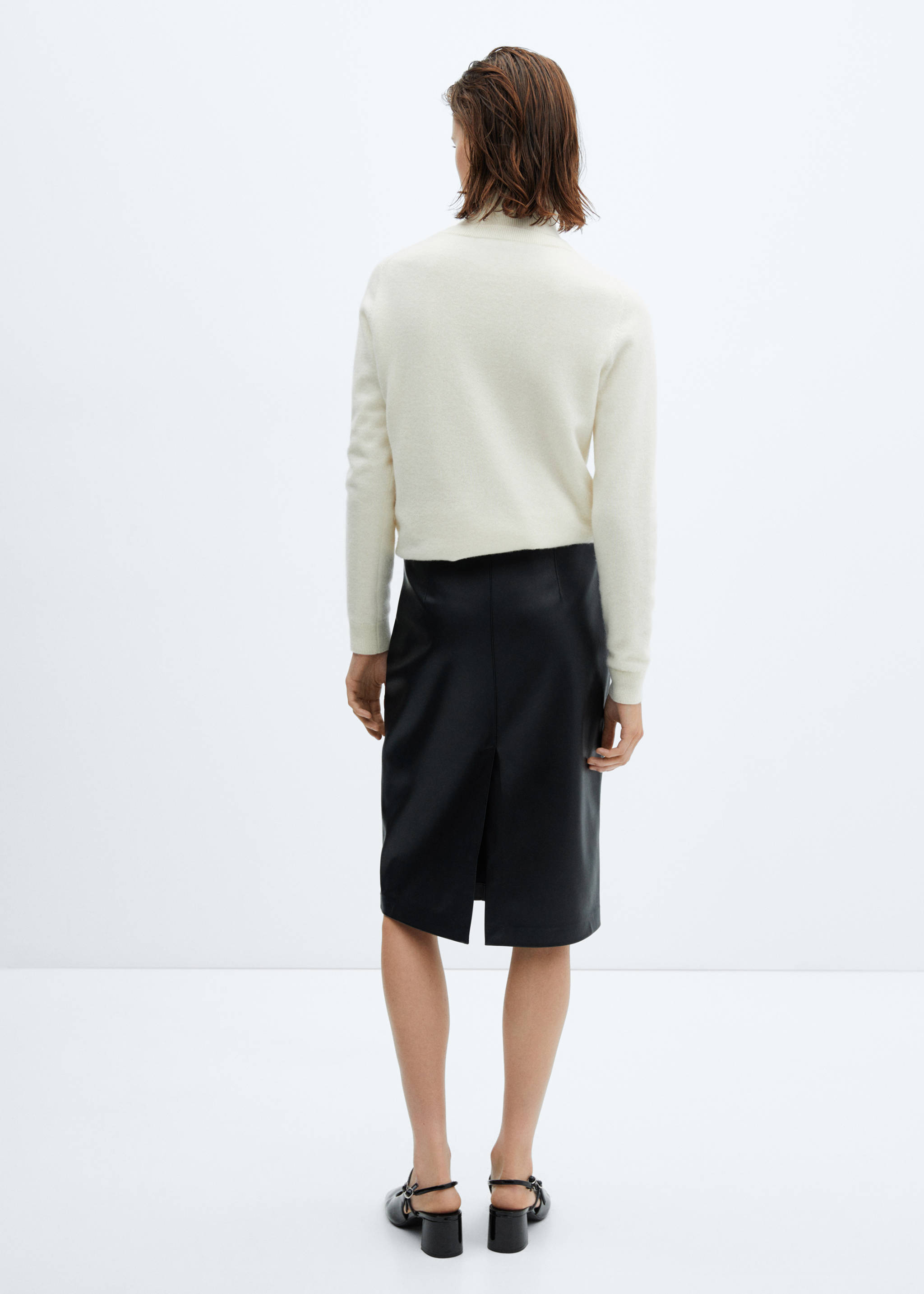 Leather-effect pencil skirt - Reverse of the article
