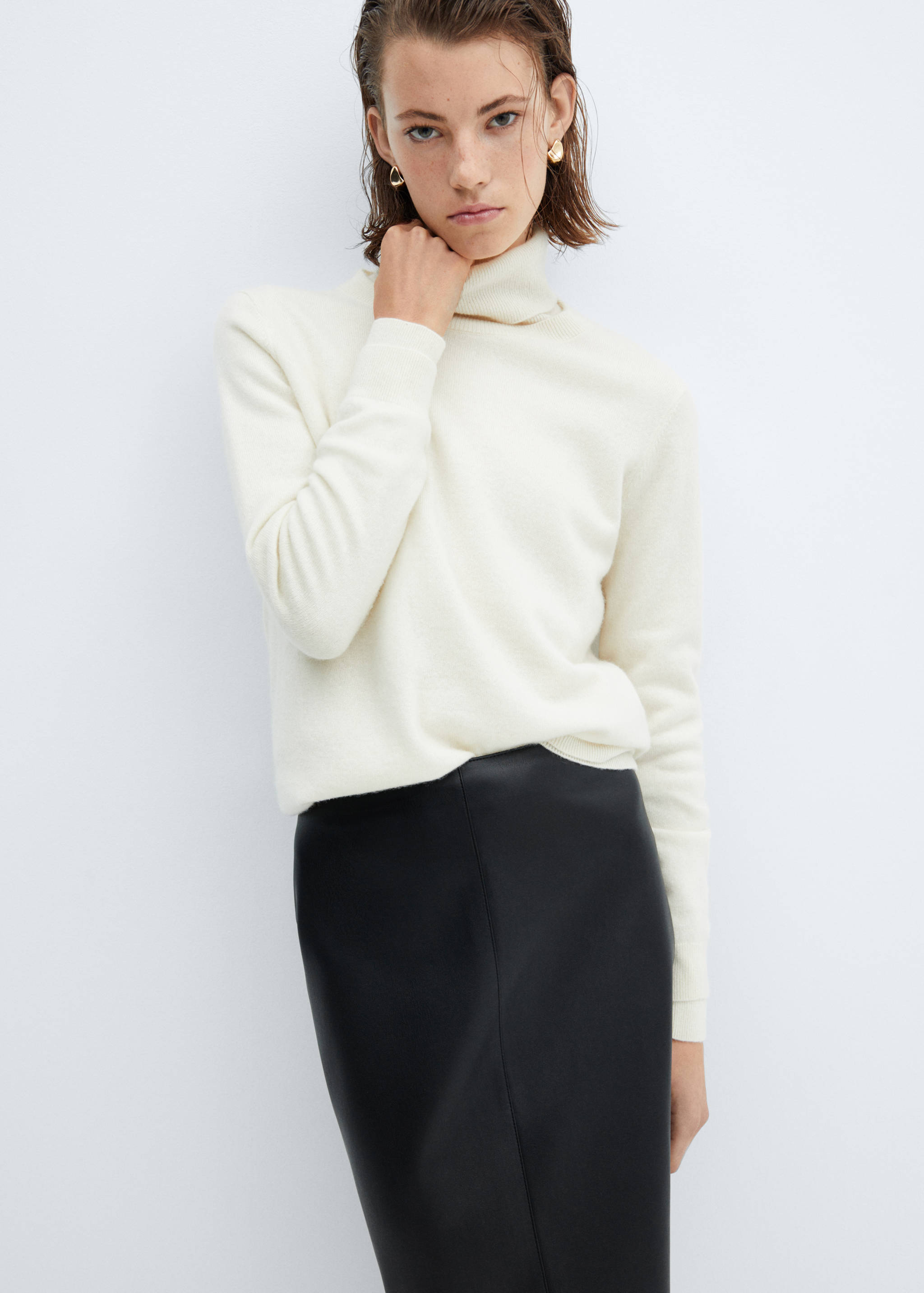 Leather-effect pencil skirt - Details of the article 1