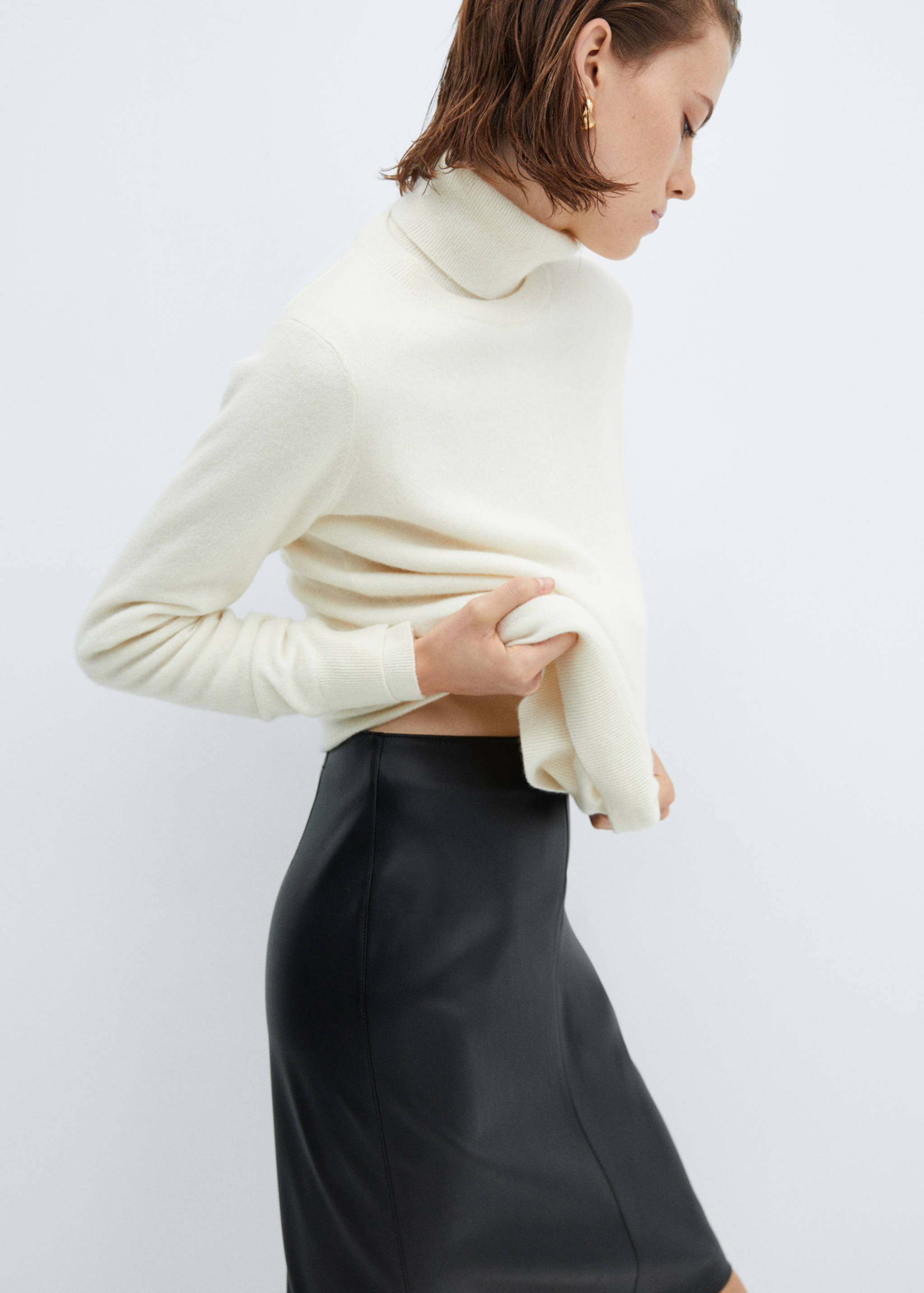 Leather-effect pencil skirt - Details of the article 2
