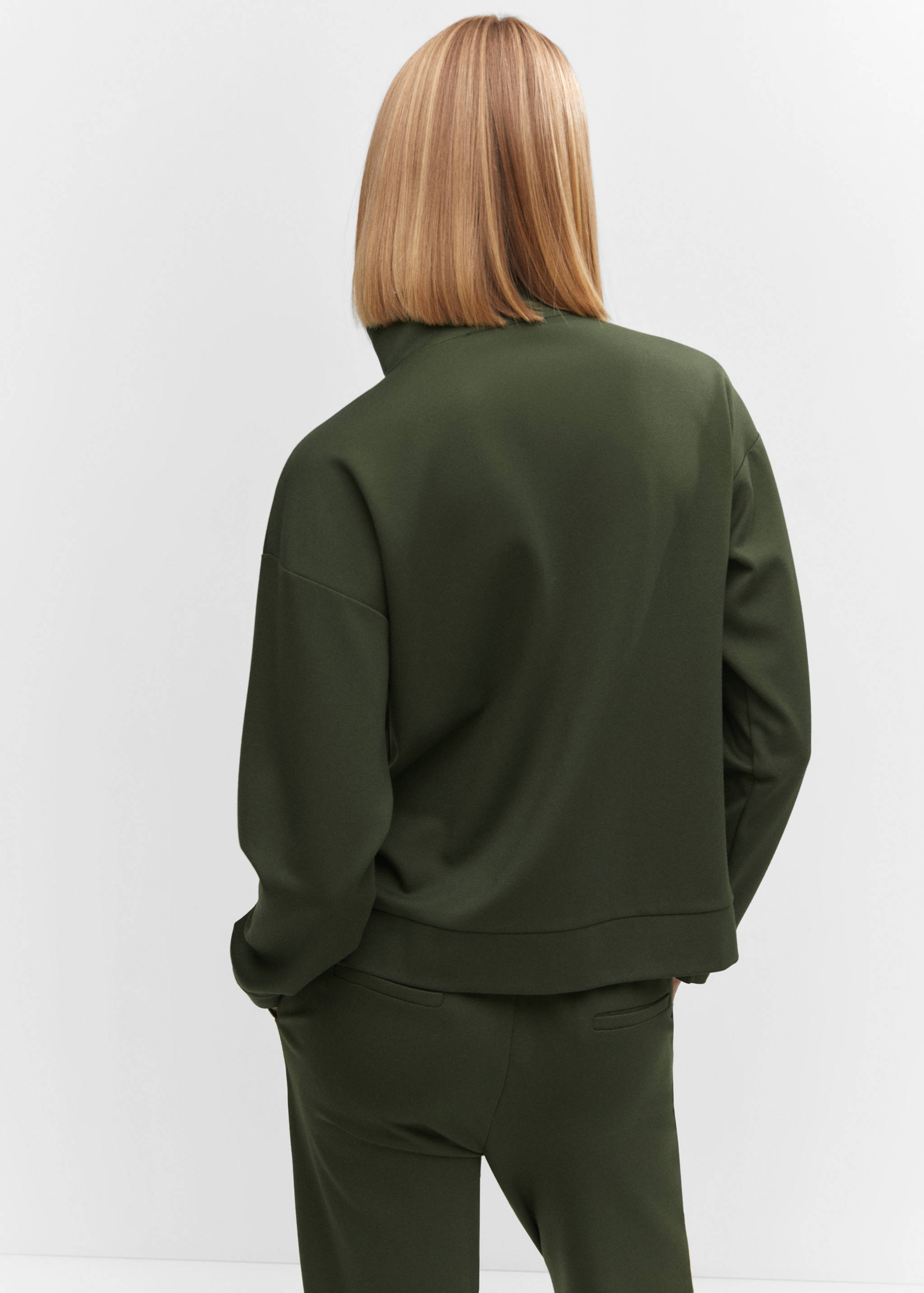 Sweatshirt met opstaande kraag met rits - Achterkant van het artikel