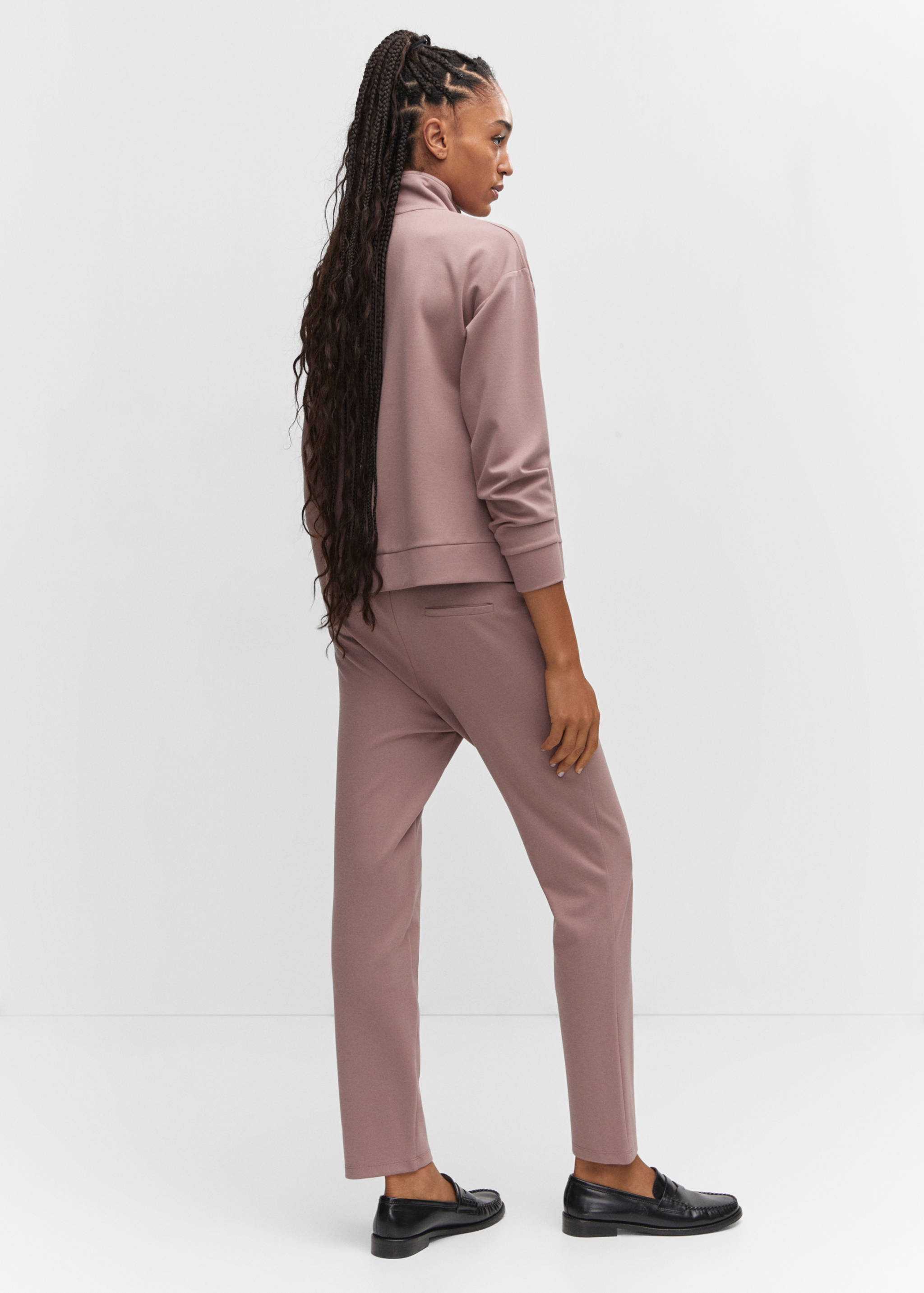 Sweatshirt met opstaande kraag met rits - Achterkant van het artikel