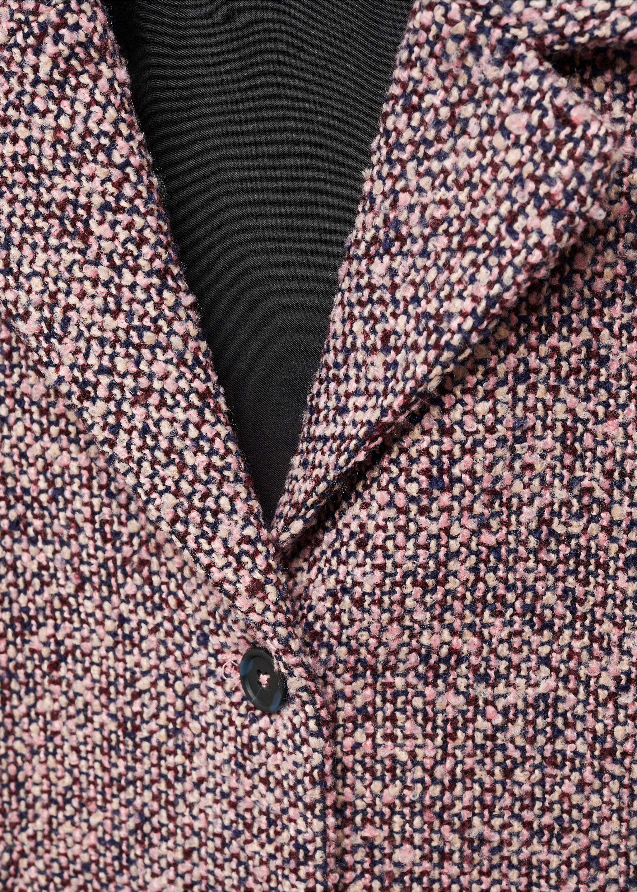 Manteau chiné revers - Détail de l'article 8, Grenat. Ref: 57074409-00.