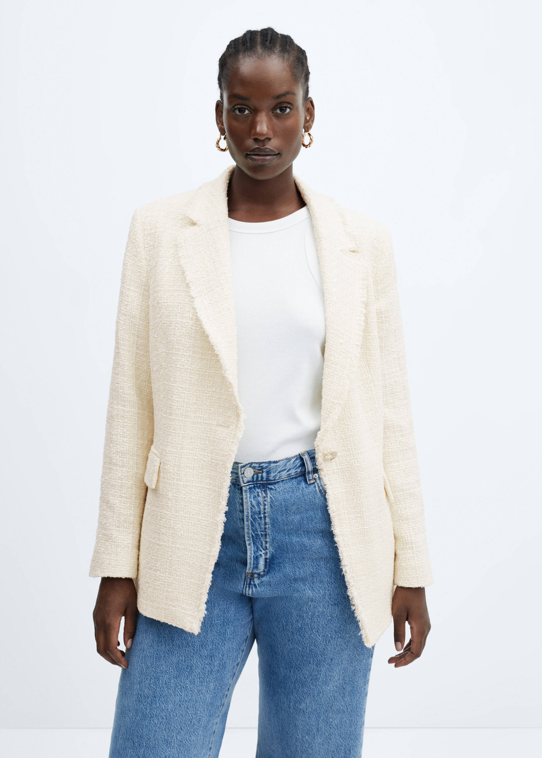 Veste tweed bouton bijou - Détail de l'article 5