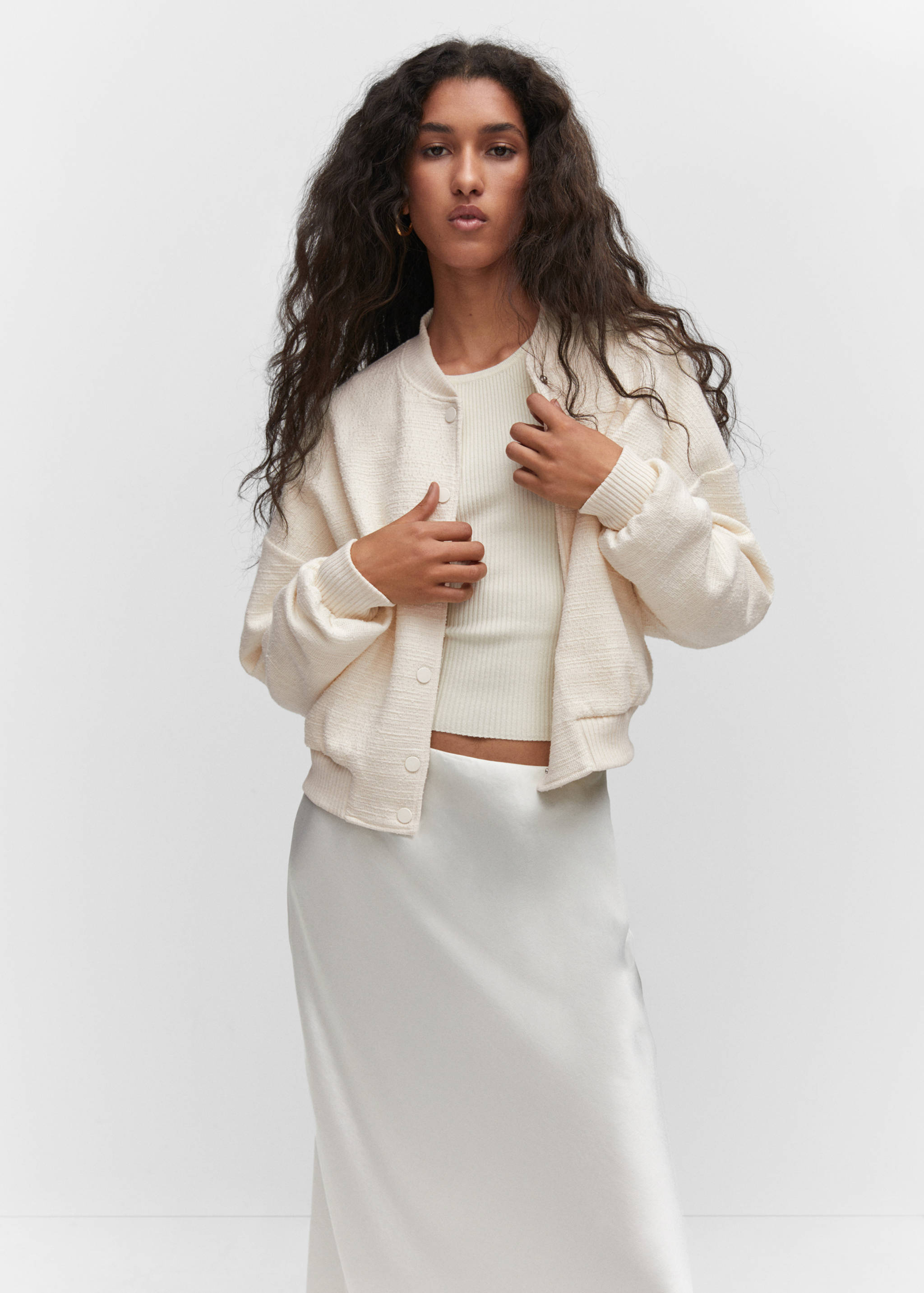 Chaqueta bomber tweed - Plano medio