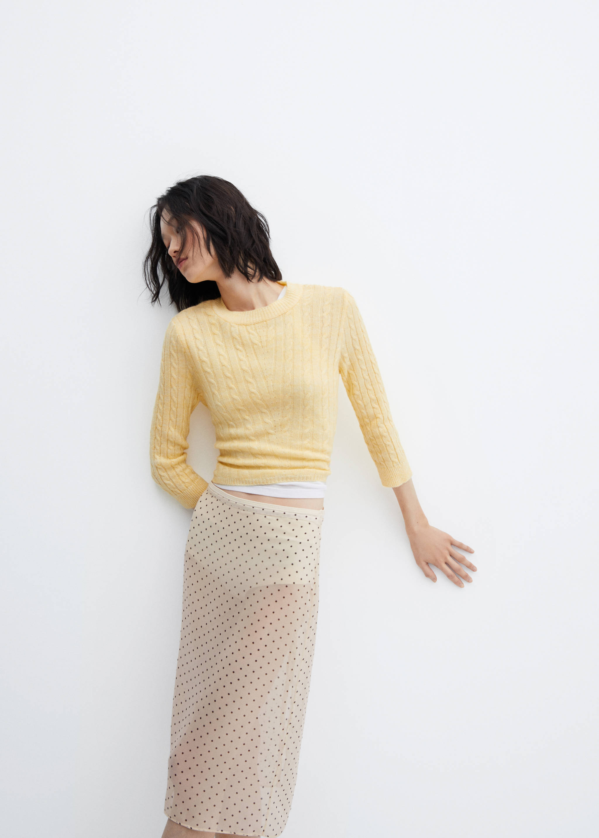 Полупрозрачная юбка в горошек - Деталь изделия 6