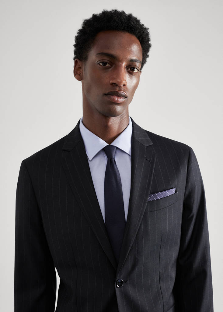 Stretch-fabric slim-fit suit jacket — Blue