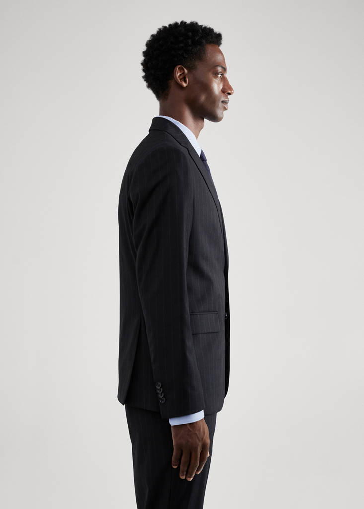 Stretch-fabric slim-fit suit jacket — Blue