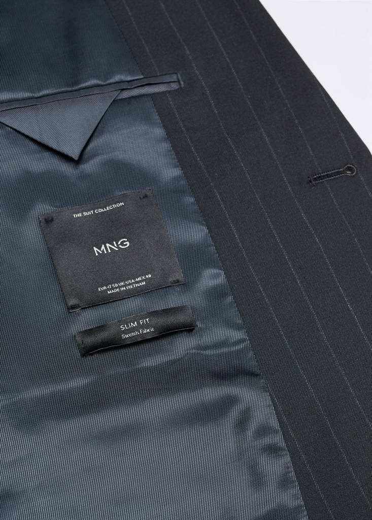 Stretch-fabric slim-fit suit jacket — Blue