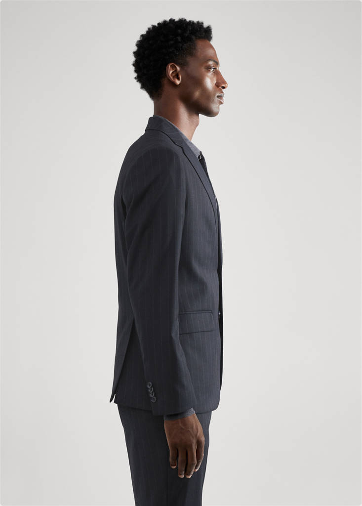 Stretch-fabric slim-fit suit jacket — Blue