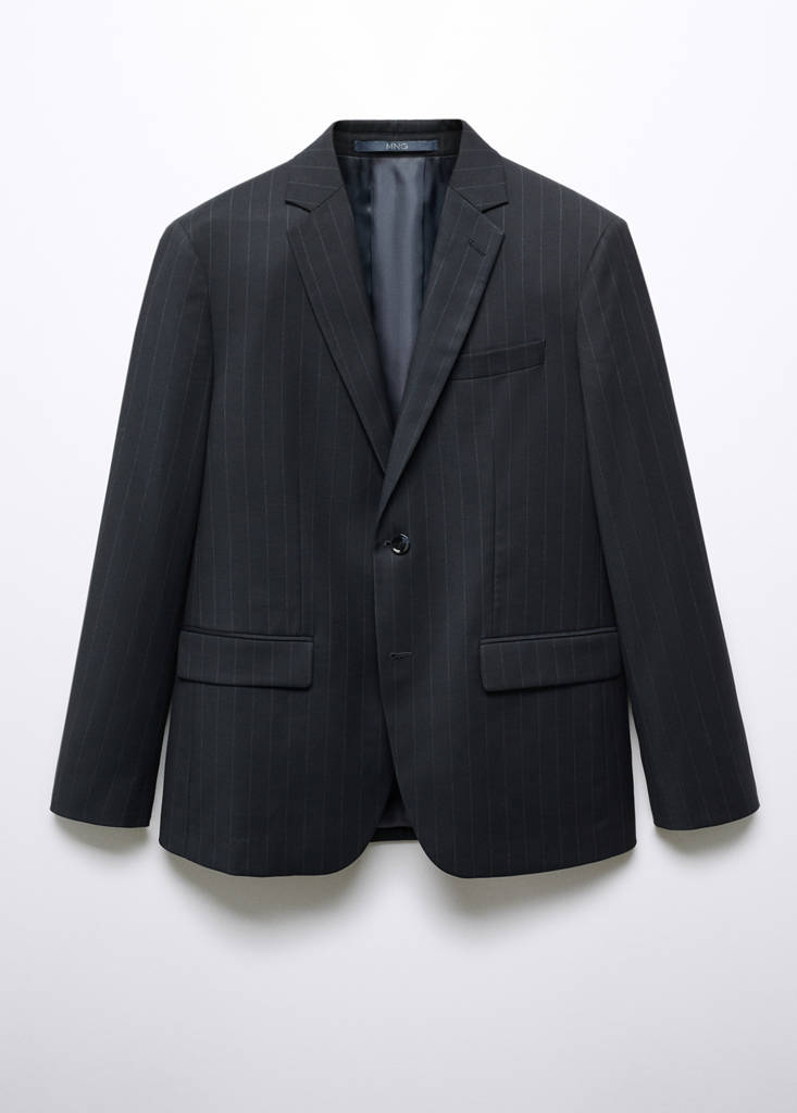 Stretch-fabric slim-fit suit jacket — Blue