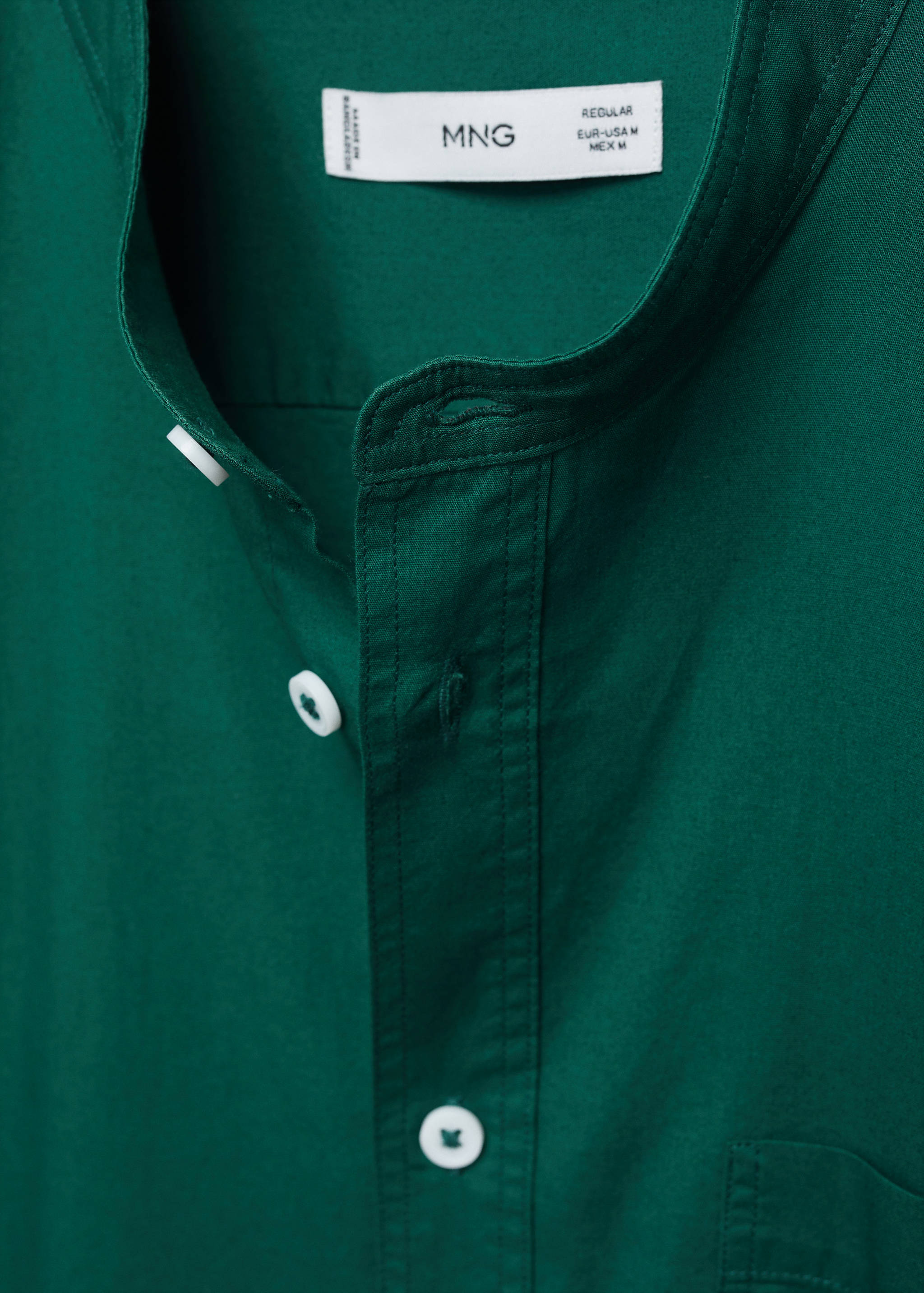 100% cotton mandarin collar shirt - Details of the article 8